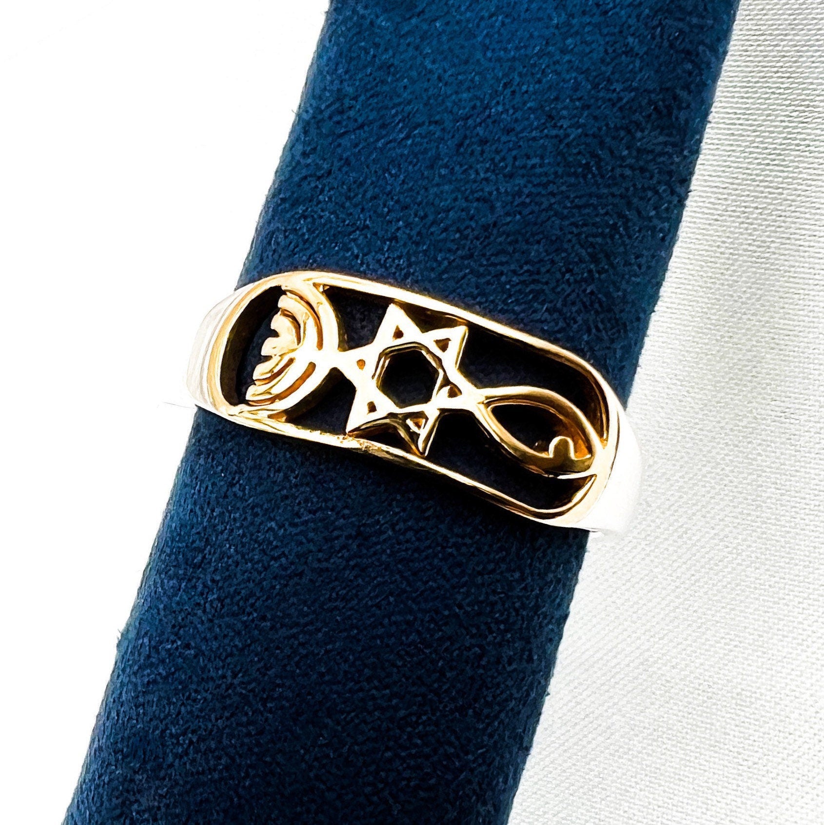 Grafted In Messianic Ring in Silver 925 and 14k Gold