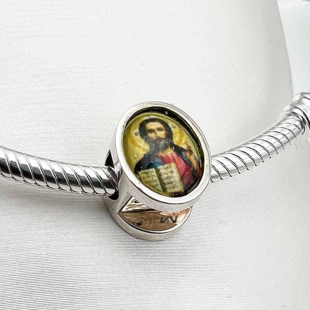 John the Baptist Baptizing Jesus Charm in Silver 925 for Pandora Bracelets
