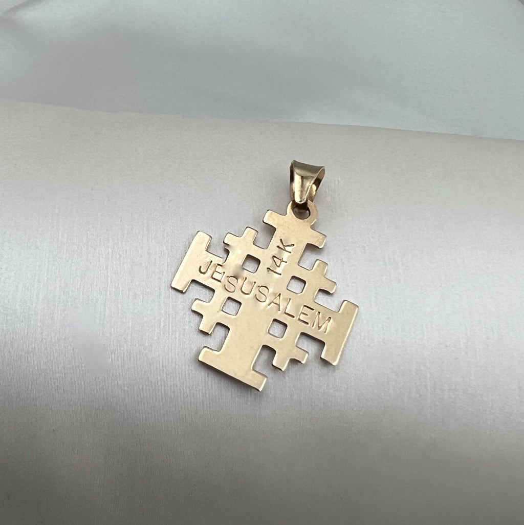 Jerusalem Cross Pendant in 14k Gold