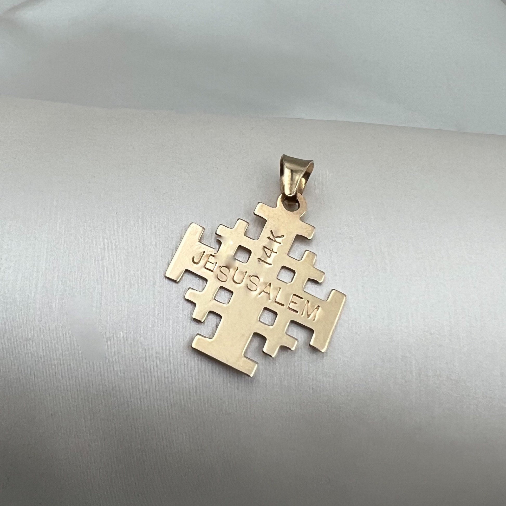 Jerusalem Cross Pendant in 14k Gold