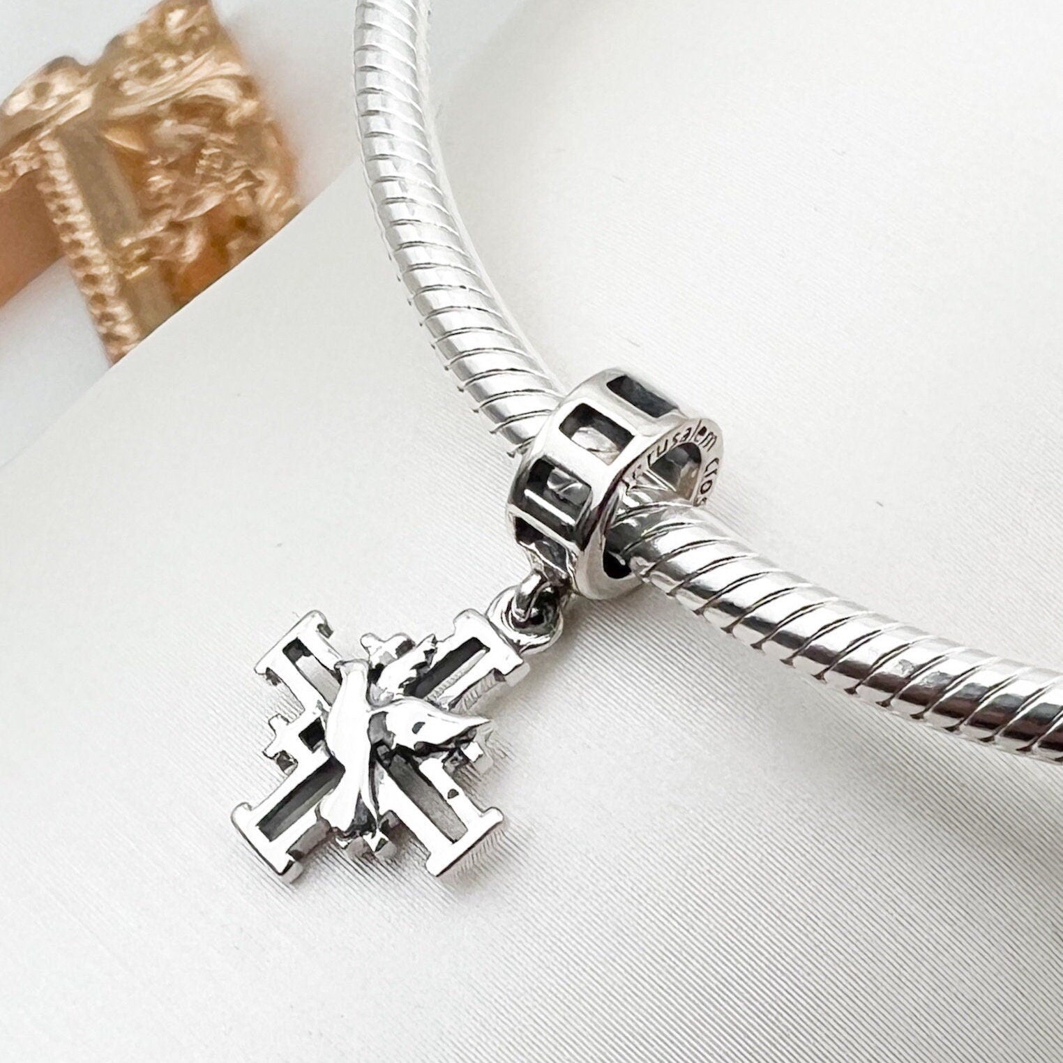 Holy Spirit Jerusalem Cross Charm for Pandora Bracelet