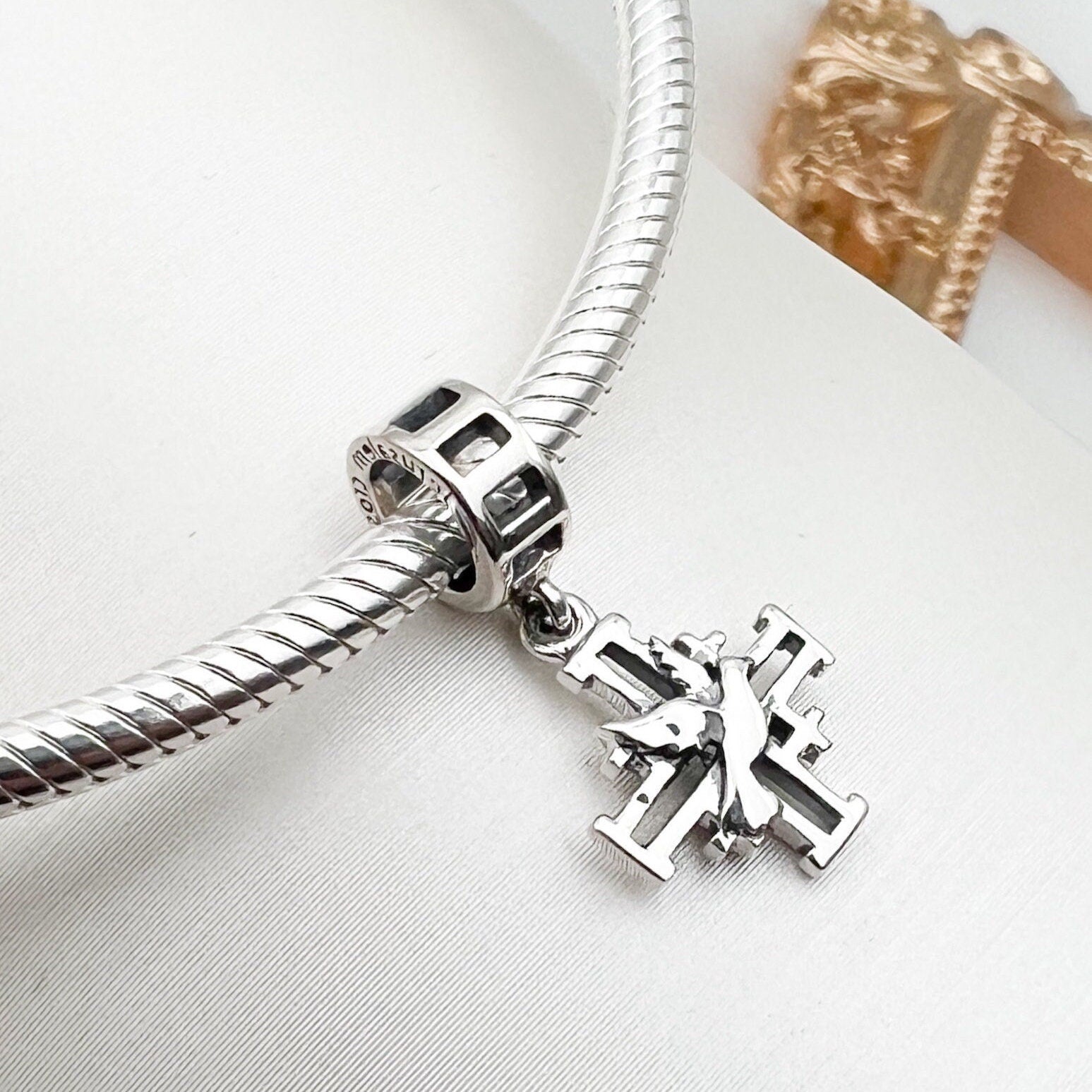 Holy Spirit Jerusalem Cross Charm for Pandora Bracelet