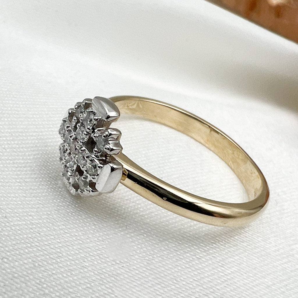 Jerusalem Cross Ring in 14k Gold – Sparkling with 0.22ct Diamonds