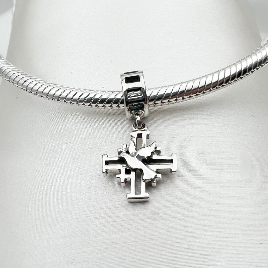 Holy Spirit Jerusalem Cross Charm for Pandora Bracelet
