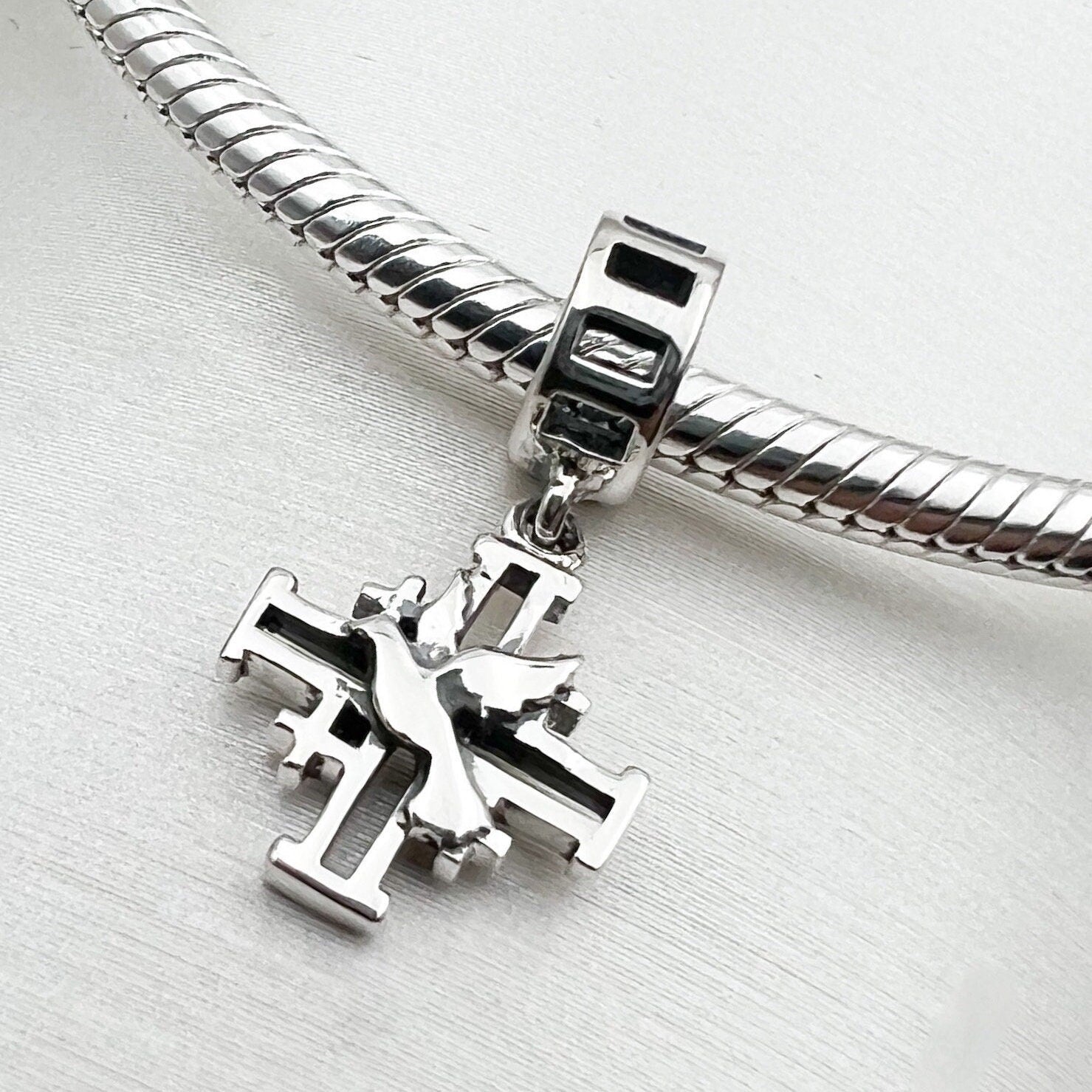Holy Spirit Jerusalem Cross Charm for Pandora Bracelet