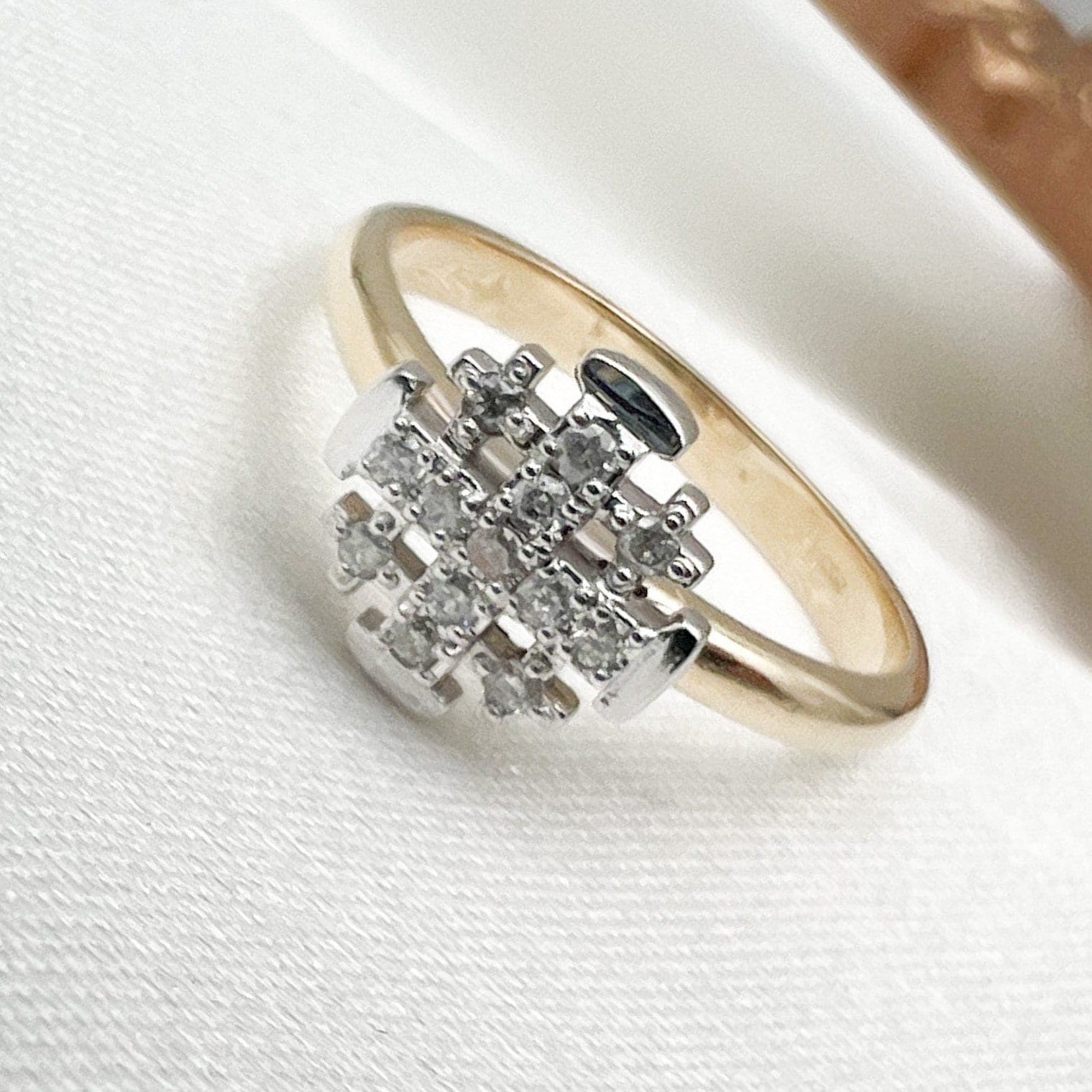 Jerusalem Cross Ring in 14k Gold – Sparkling with 0.22ct Diamonds
