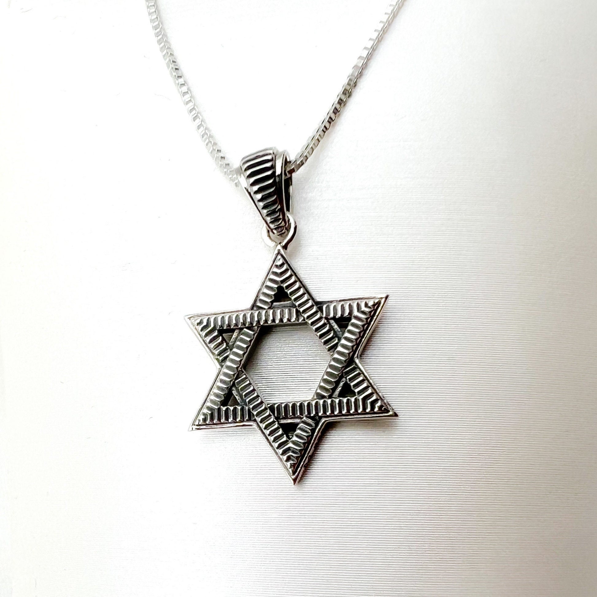925 Silver Star of David Pendant with Chain – Perfect Small Symbol of Faith