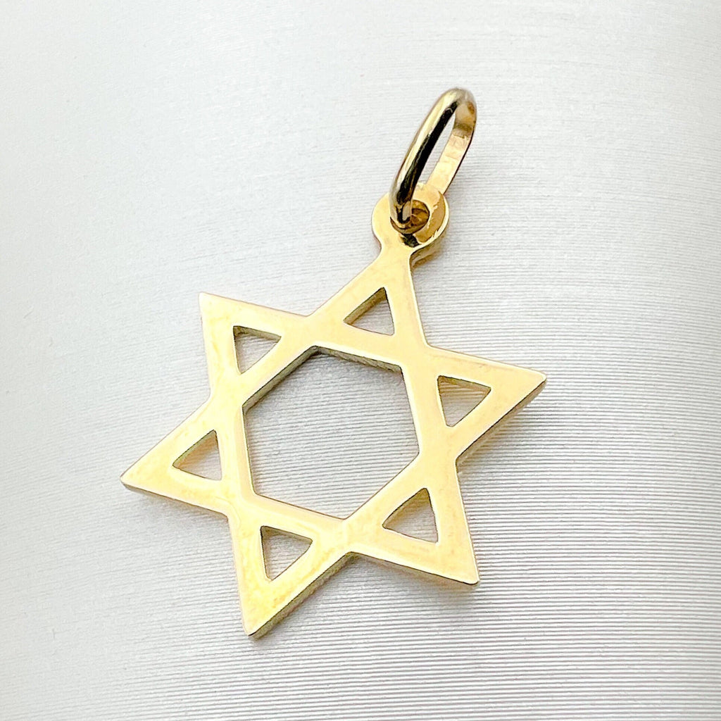 Classic 14k Gold Star of David Pendant
