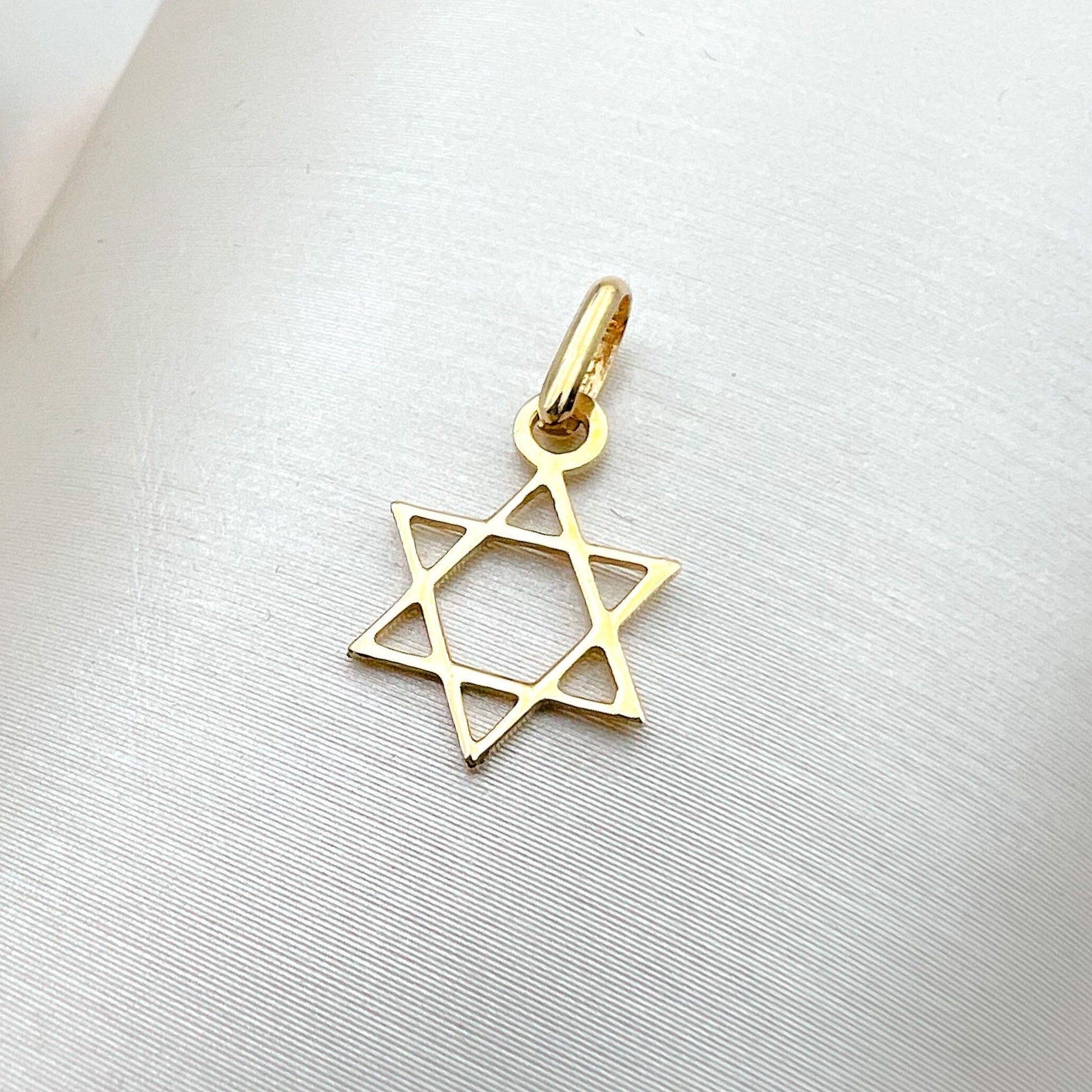 Solid 14k Gold Star of David Pendant – Timeless Classic Design