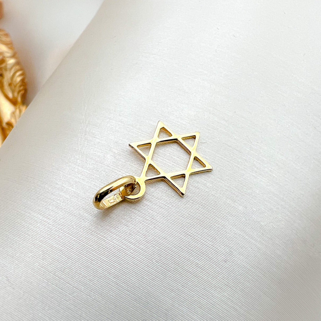 Solid 14k Gold Star of David Pendant – Timeless Classic Design