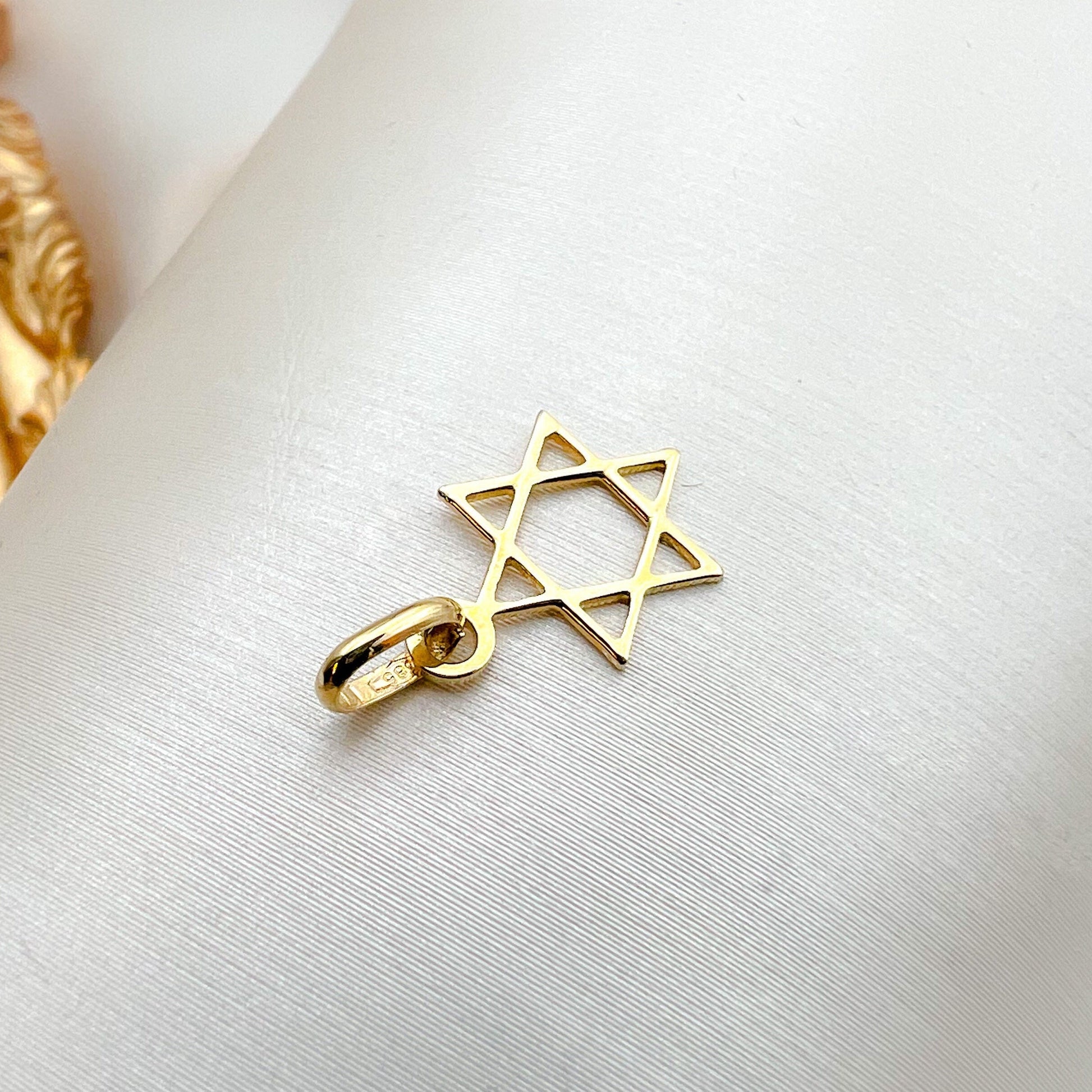 Solid 14k Gold Star of David Pendant – Timeless Classic Design