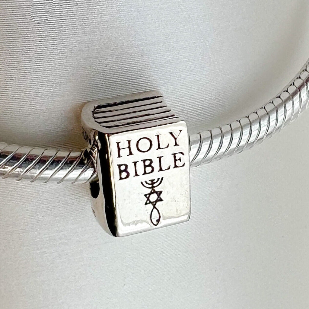 Holy Bible Charm with Grafted In Messianic Symbol - Silver 925, Perfect for Pandora Bracelets