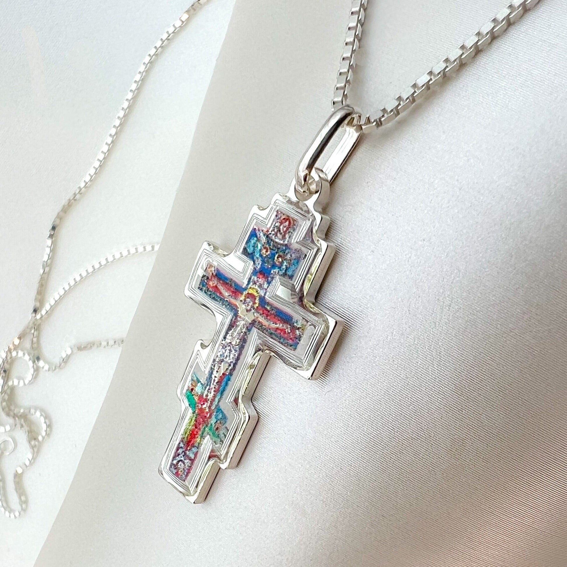 Sterling Silver Crucifix Cross Pendant – Elegant Christian Jesus Icon Jewelry