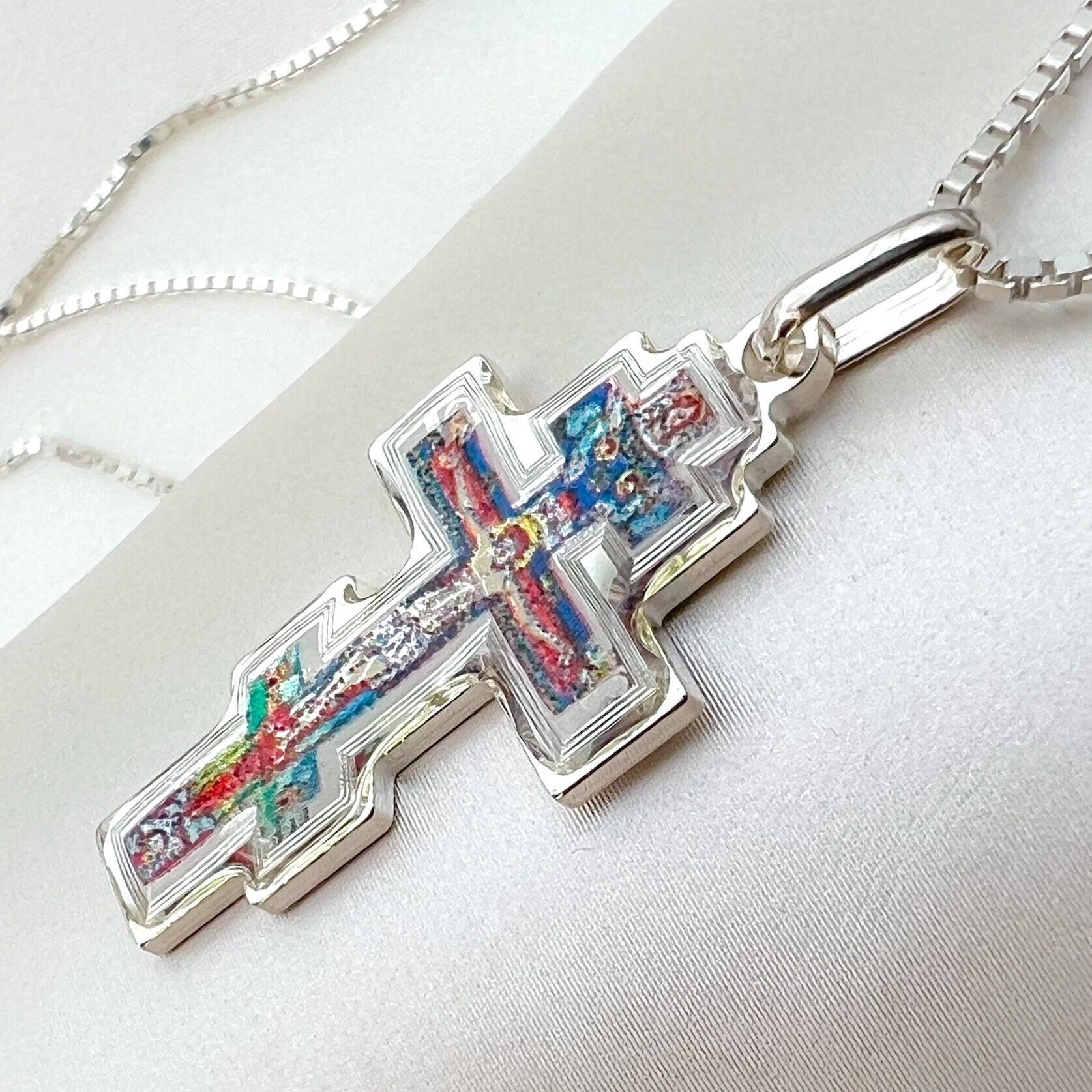 Sterling Silver Crucifix Cross Pendant – Elegant Christian Jesus Icon Jewelry