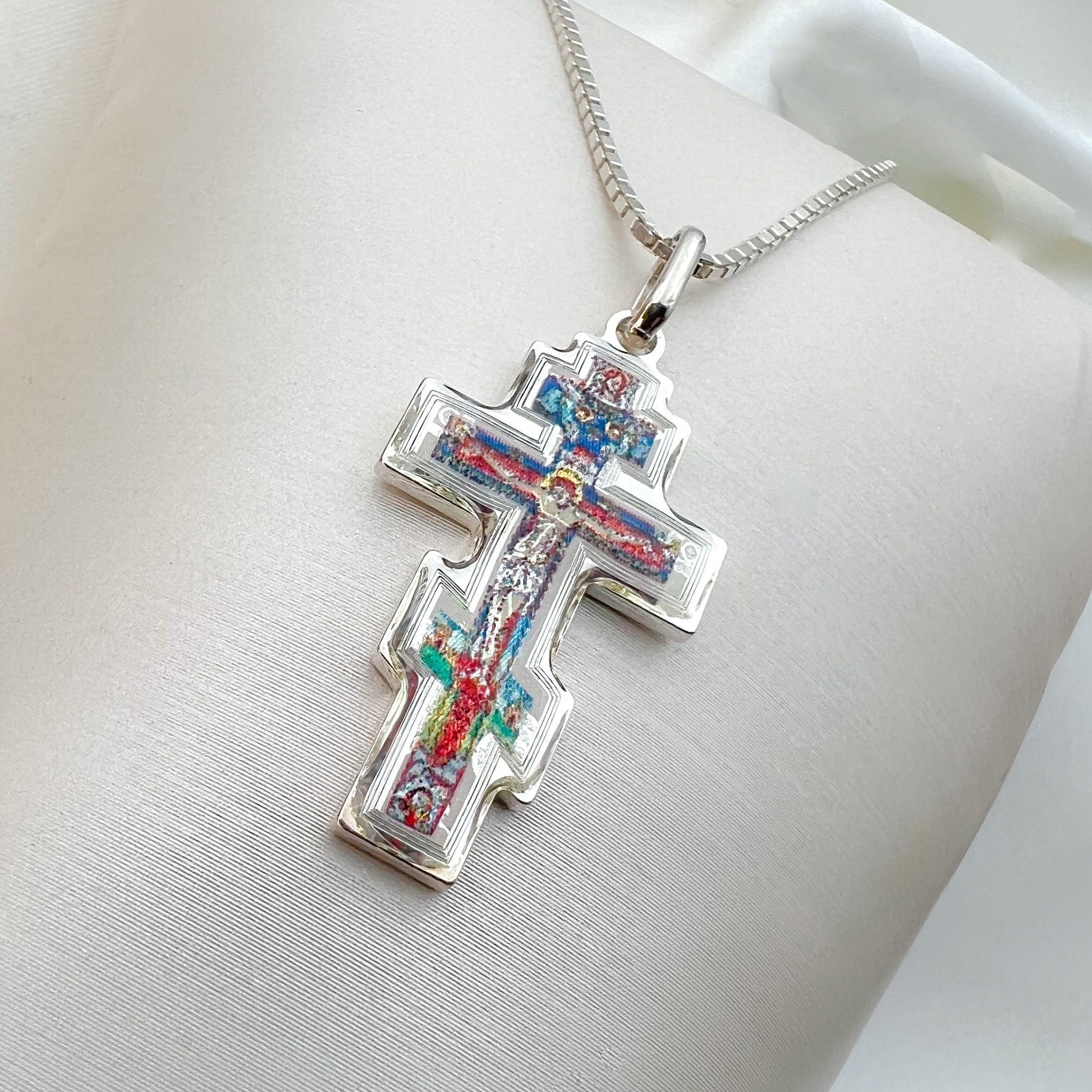 Sterling Silver Crucifix Cross Pendant – Elegant Christian Jesus Icon Jewelry