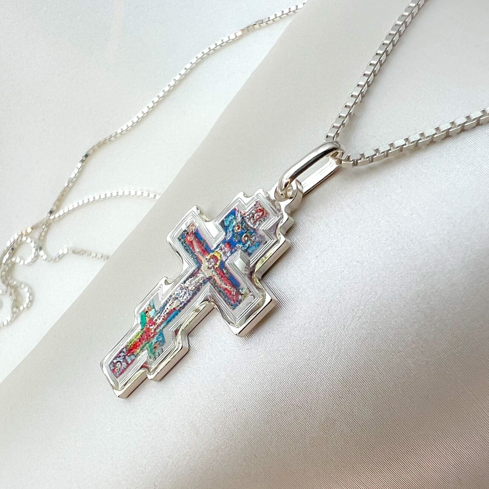 Sterling Silver Crucifix Cross Pendant – Elegant Christian Jesus Icon Jewelry