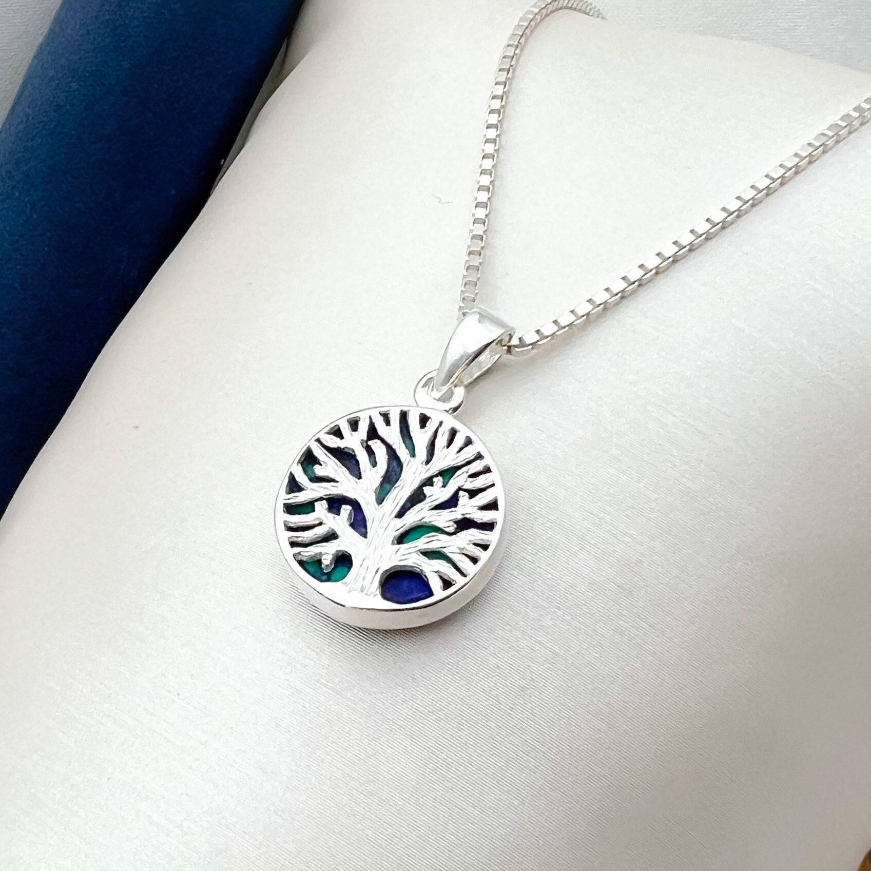 Tree of Life Pendant in Genuine Silver 925 with King Solomon Stone (Eilat Stone)