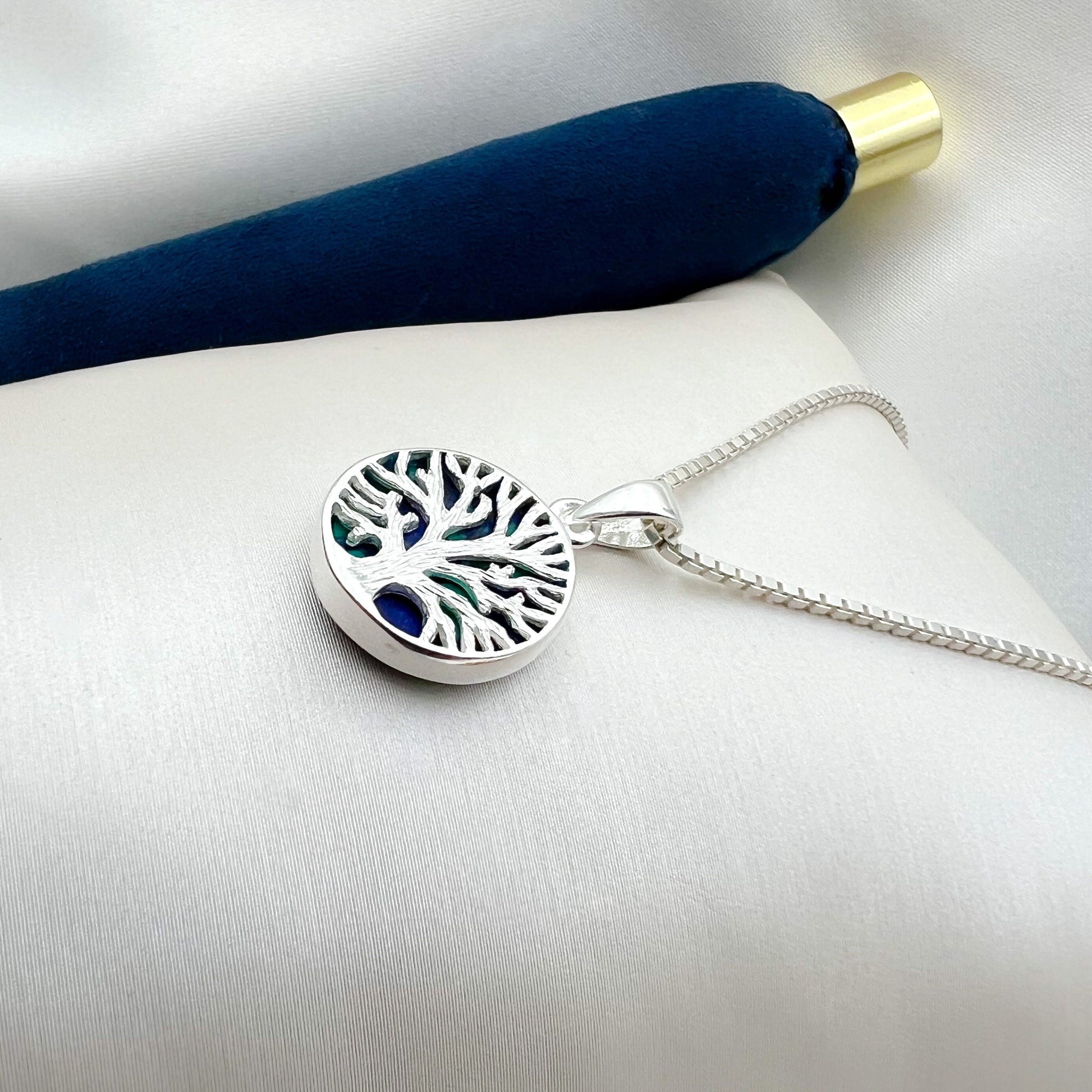 Tree of Life Pendant in Genuine Silver 925 with King Solomon Stone (Eilat Stone)