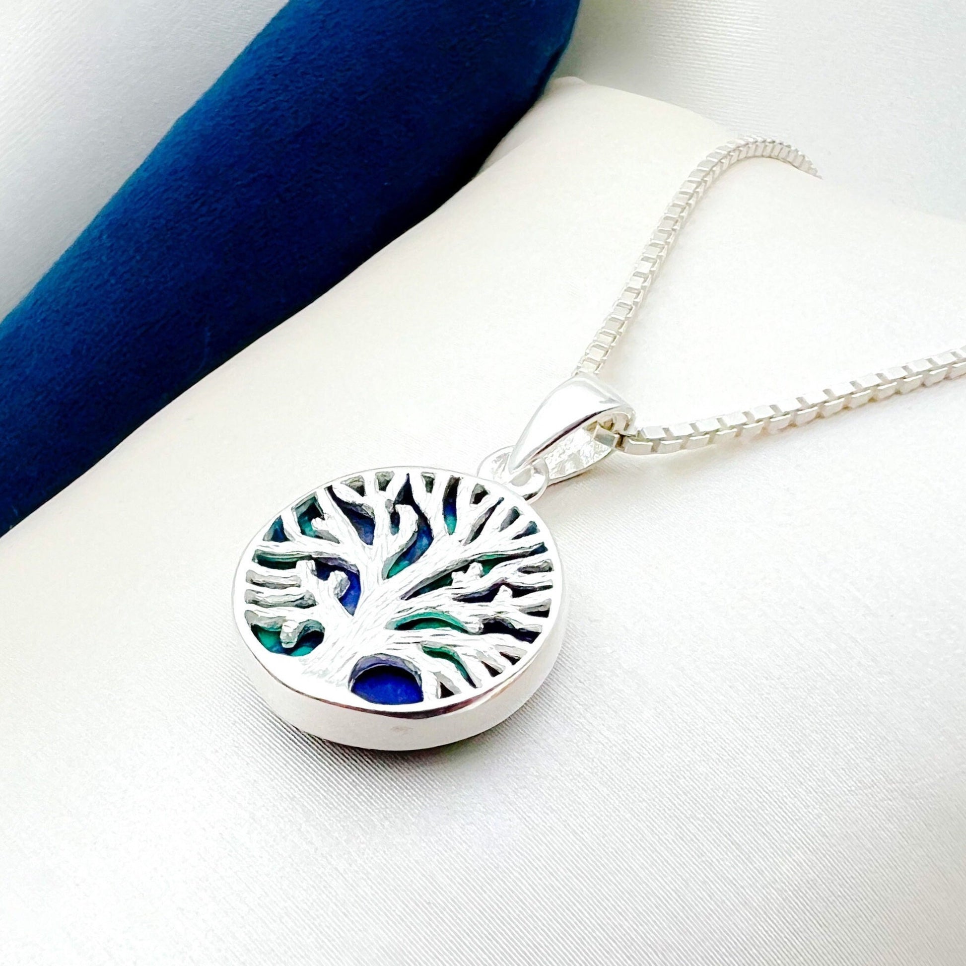 Tree of Life Pendant in Genuine Silver 925 with King Solomon Stone (Eilat Stone)
