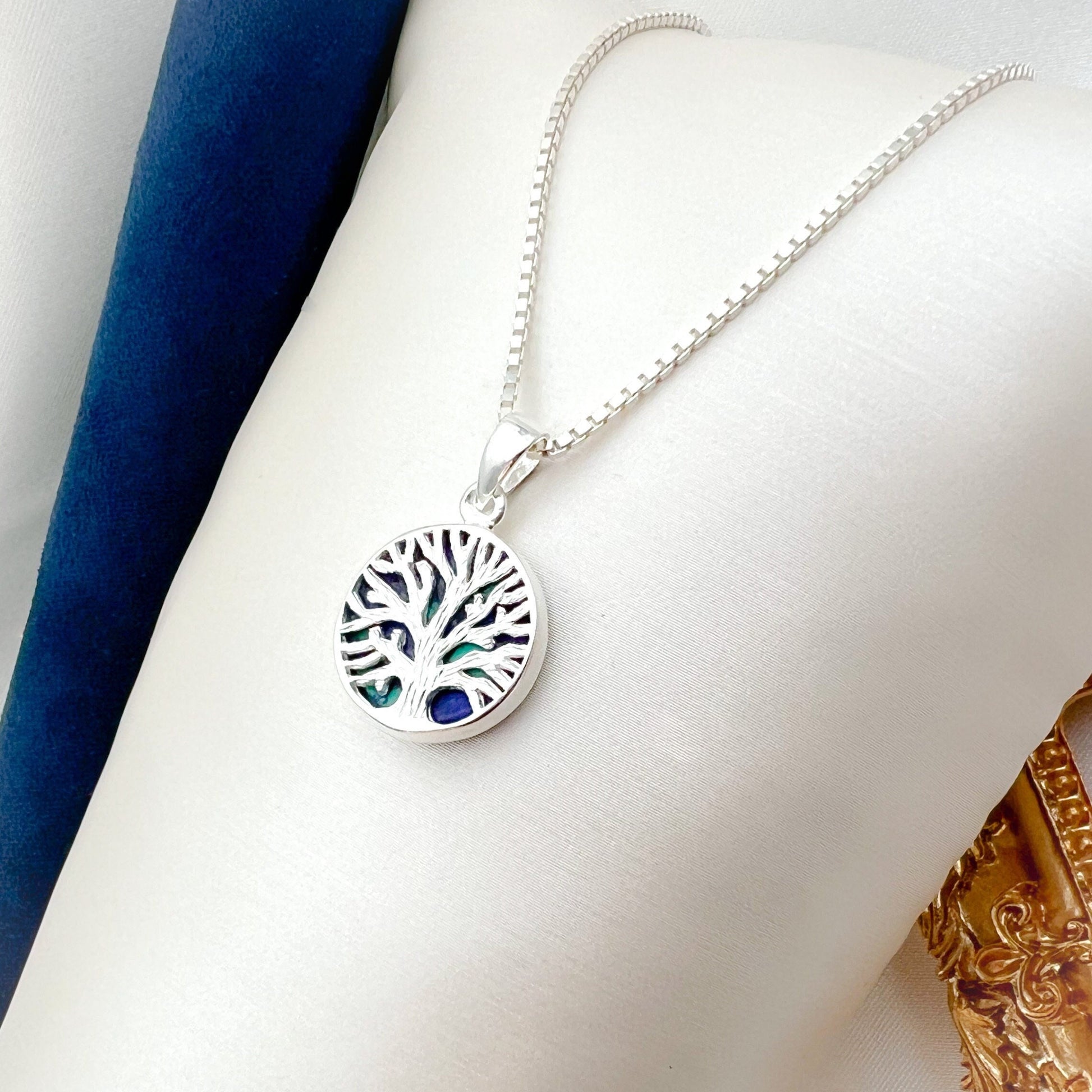Tree of Life Pendant in Genuine Silver 925 with King Solomon Stone (Eilat Stone)