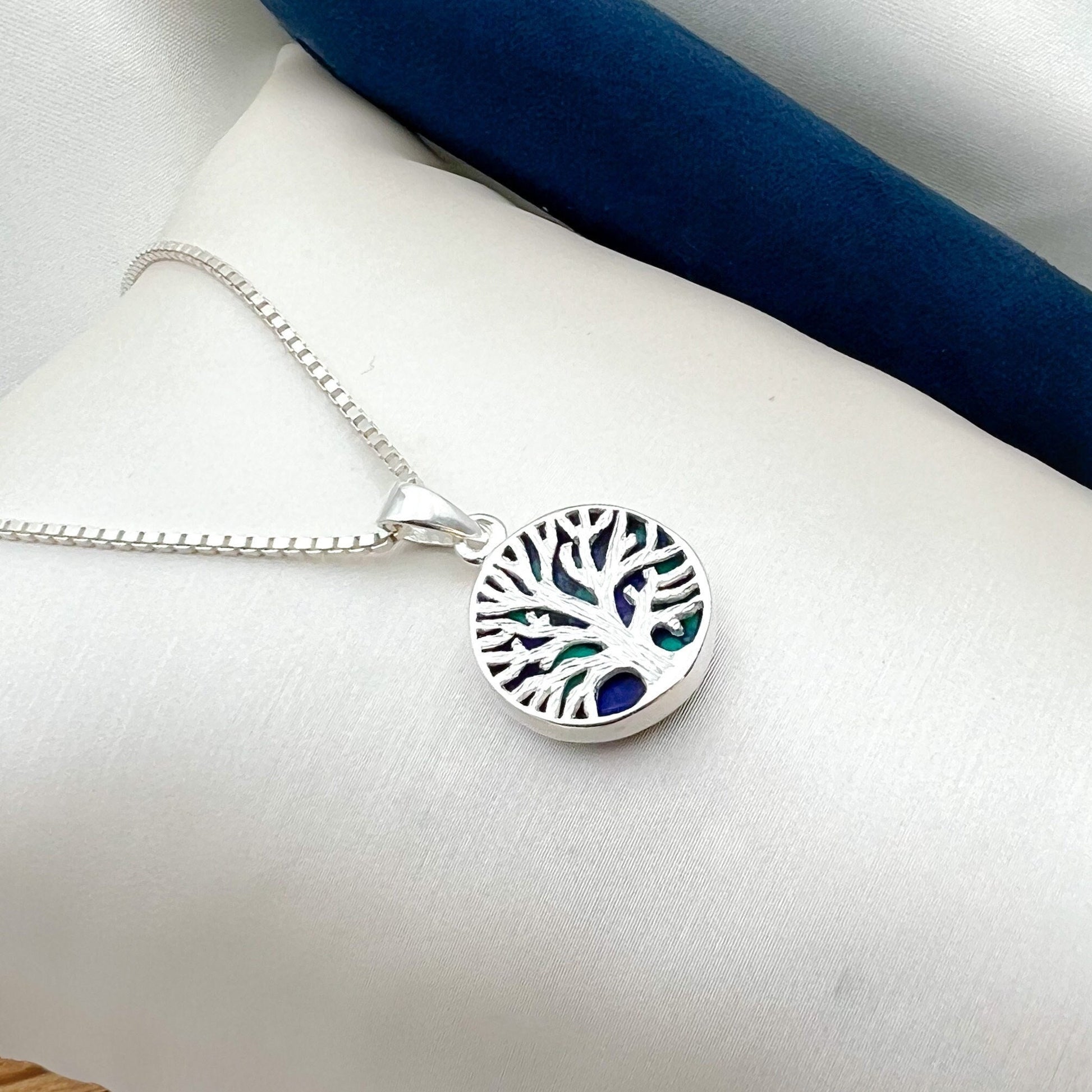 Tree of Life Pendant in Genuine Silver 925 with King Solomon Stone (Eilat Stone)
