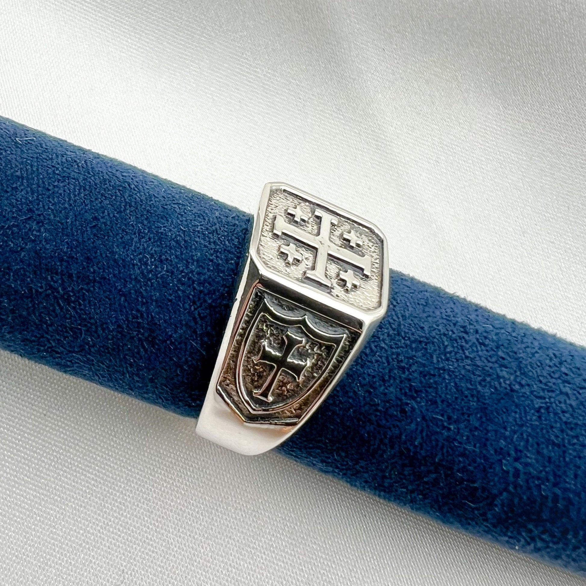 Holy Land Jerusalem Cross Ring - Handcrafted in Silver 925