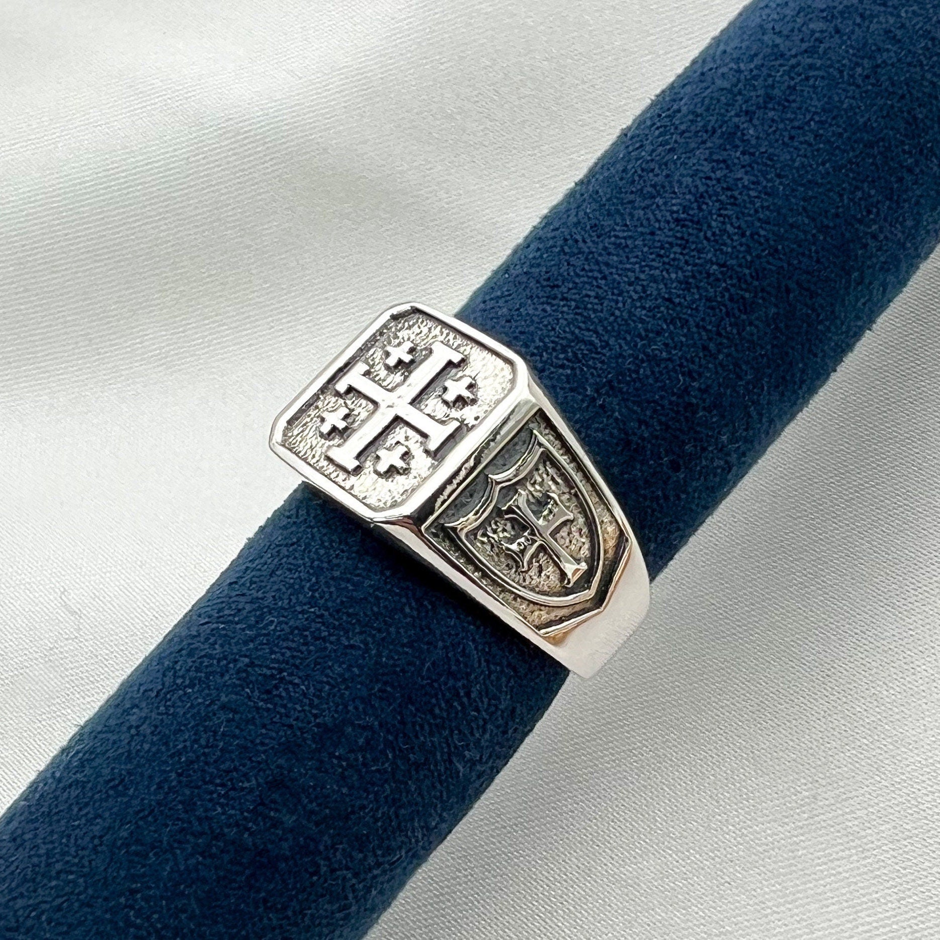 Holy Land Jerusalem Cross Ring - Handcrafted in Silver 925