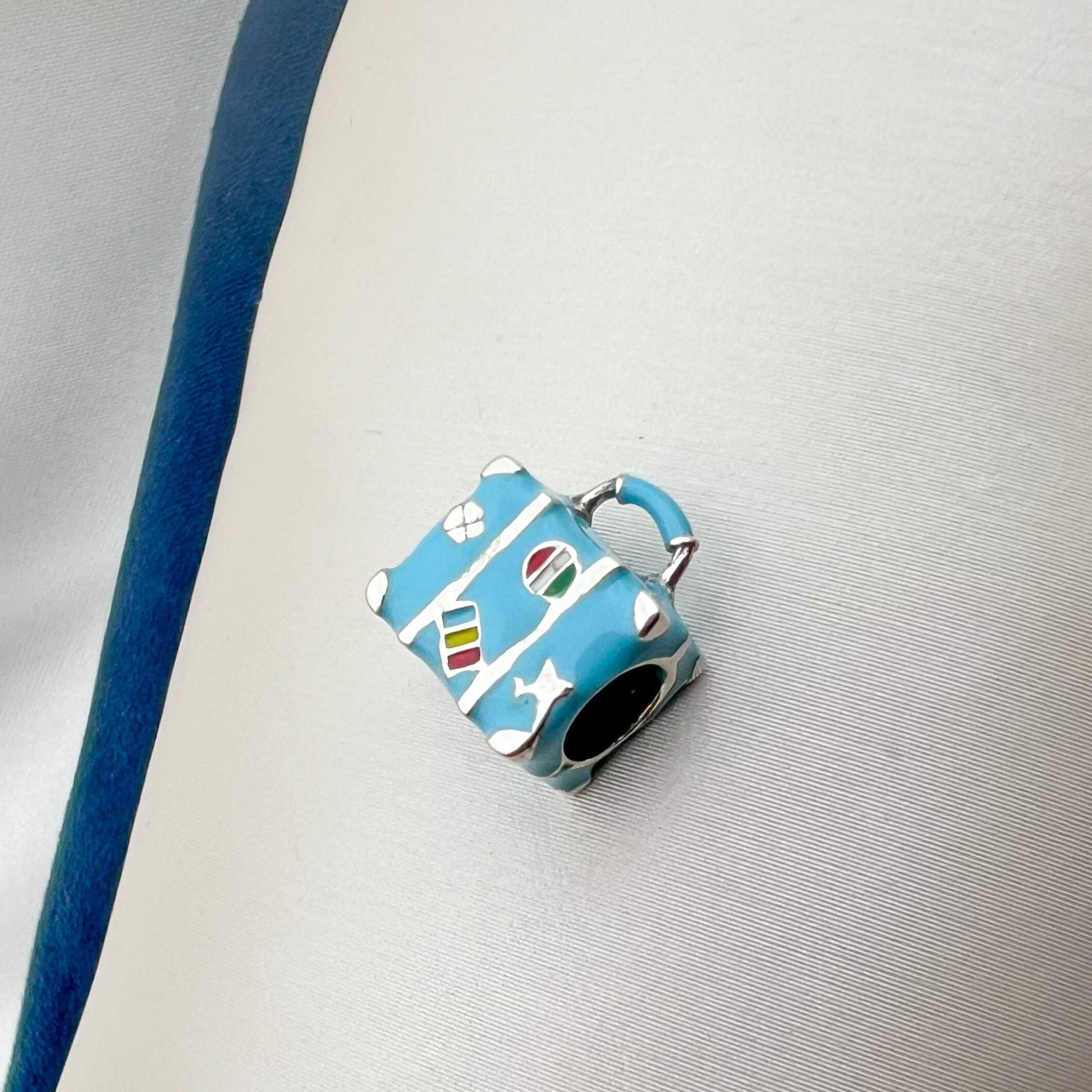 Sterling Silver 925 Travel Suitcase Charm – Ideal for Pandora Bracelet