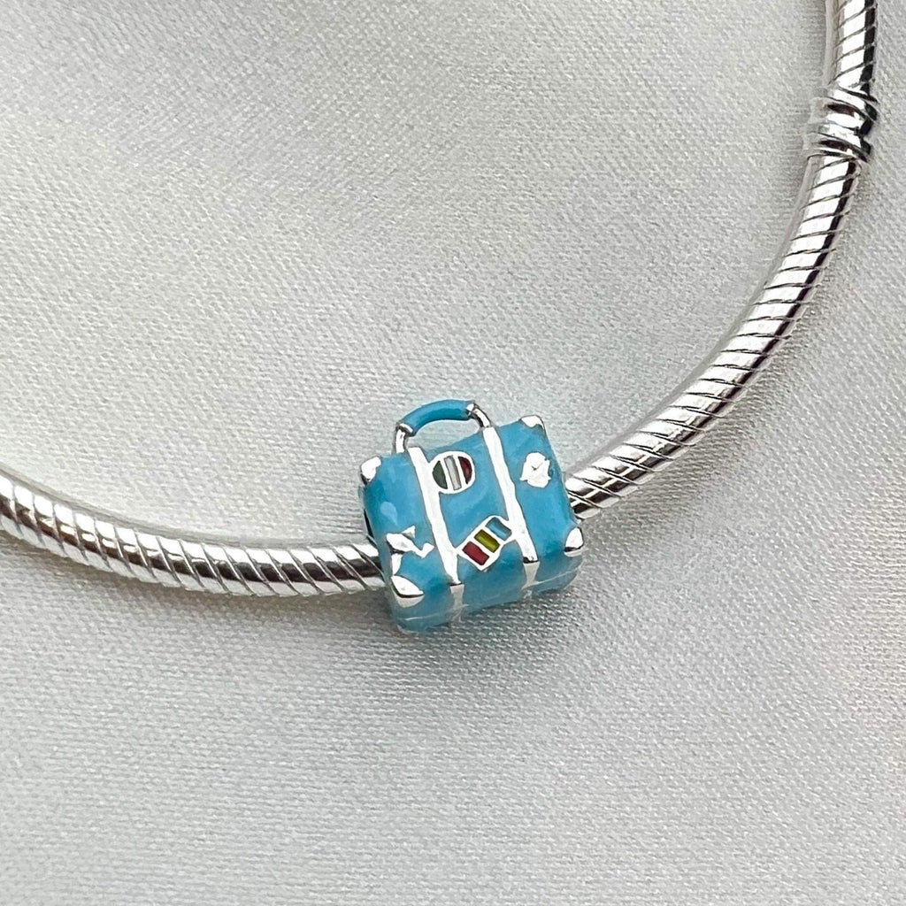 Sterling Silver 925 Travel Suitcase Charm – Ideal for Pandora Bracelet
