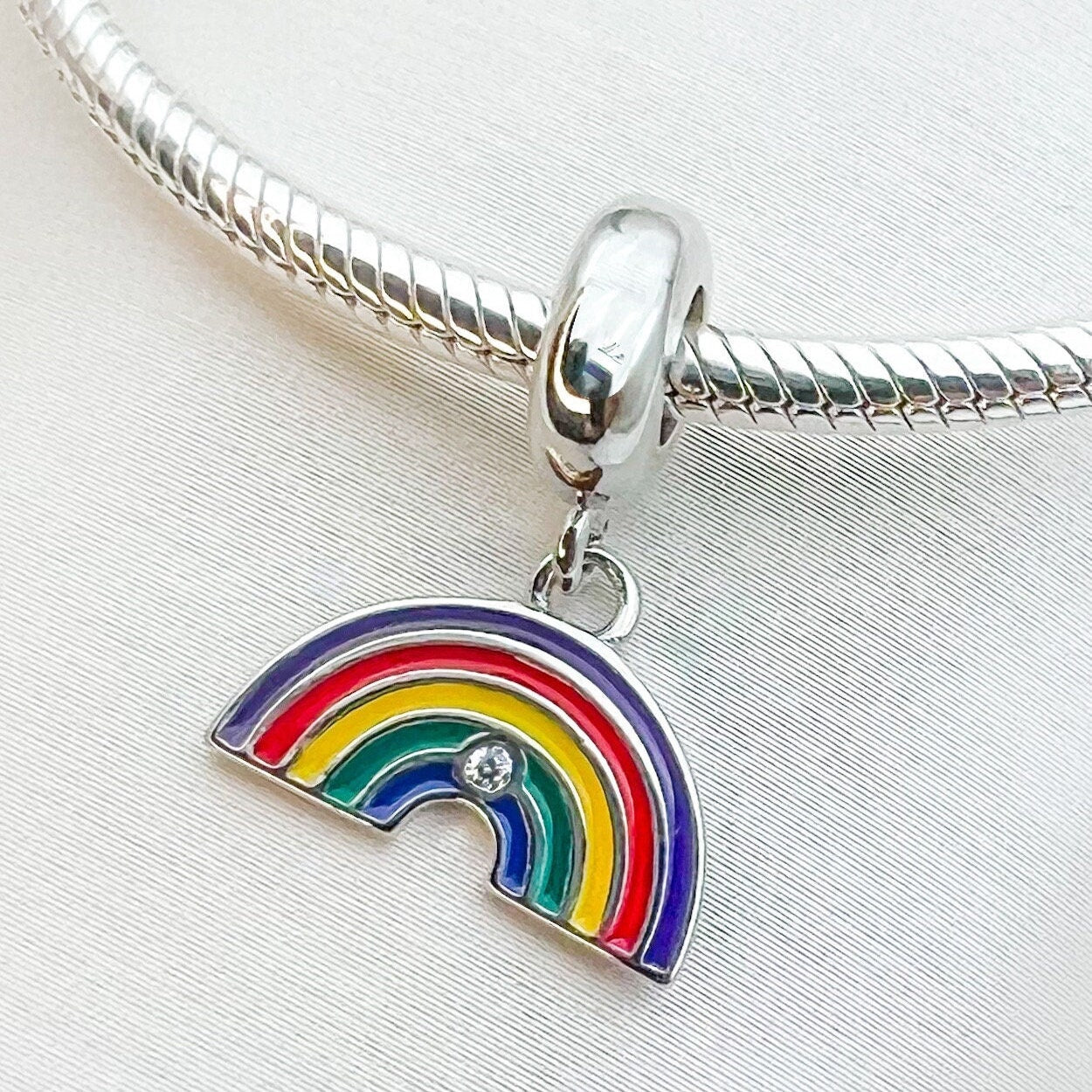Rainbow Charm in Sterling Silver 925 for Pandora Bracelets