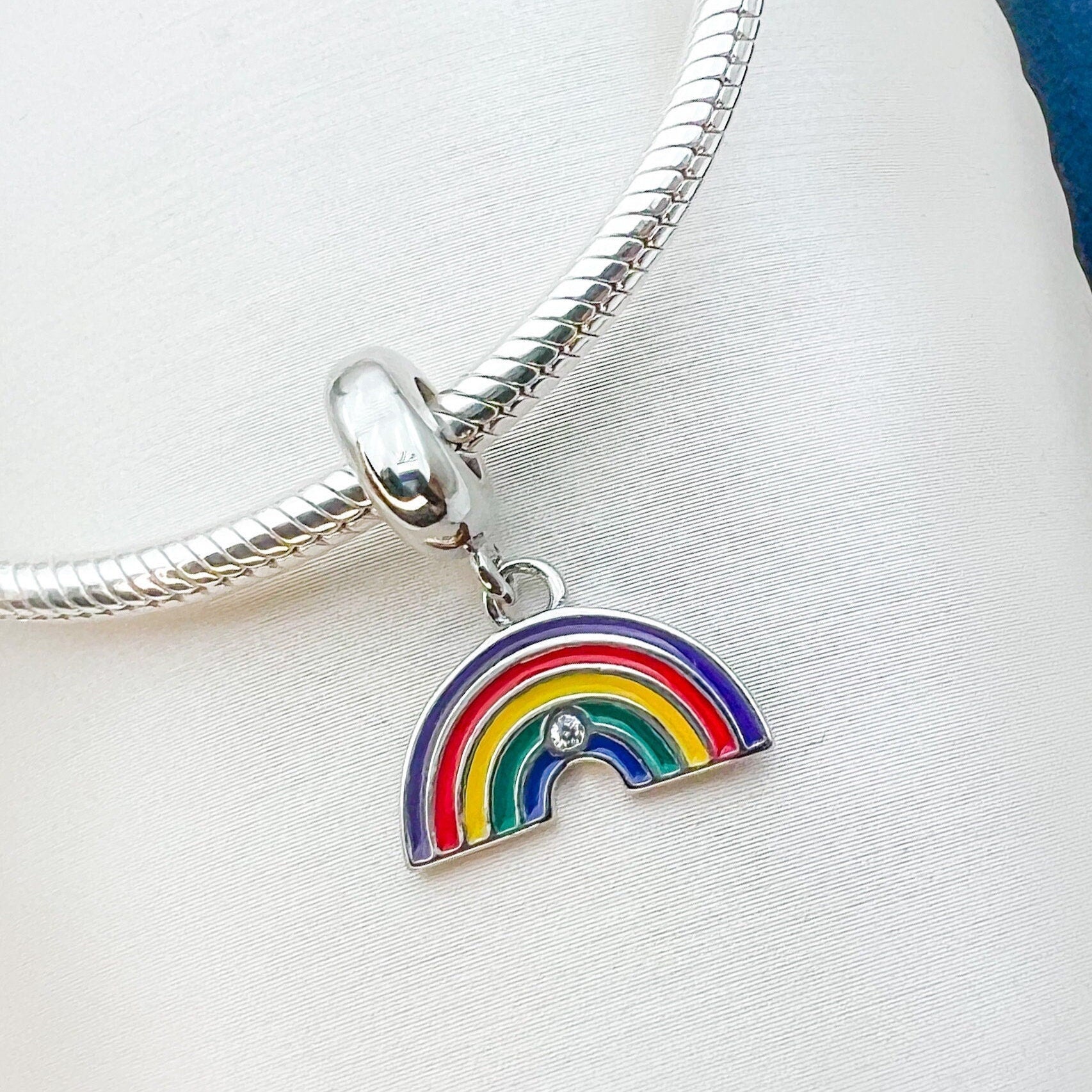Rainbow Charm in Sterling Silver 925 for Pandora Bracelets