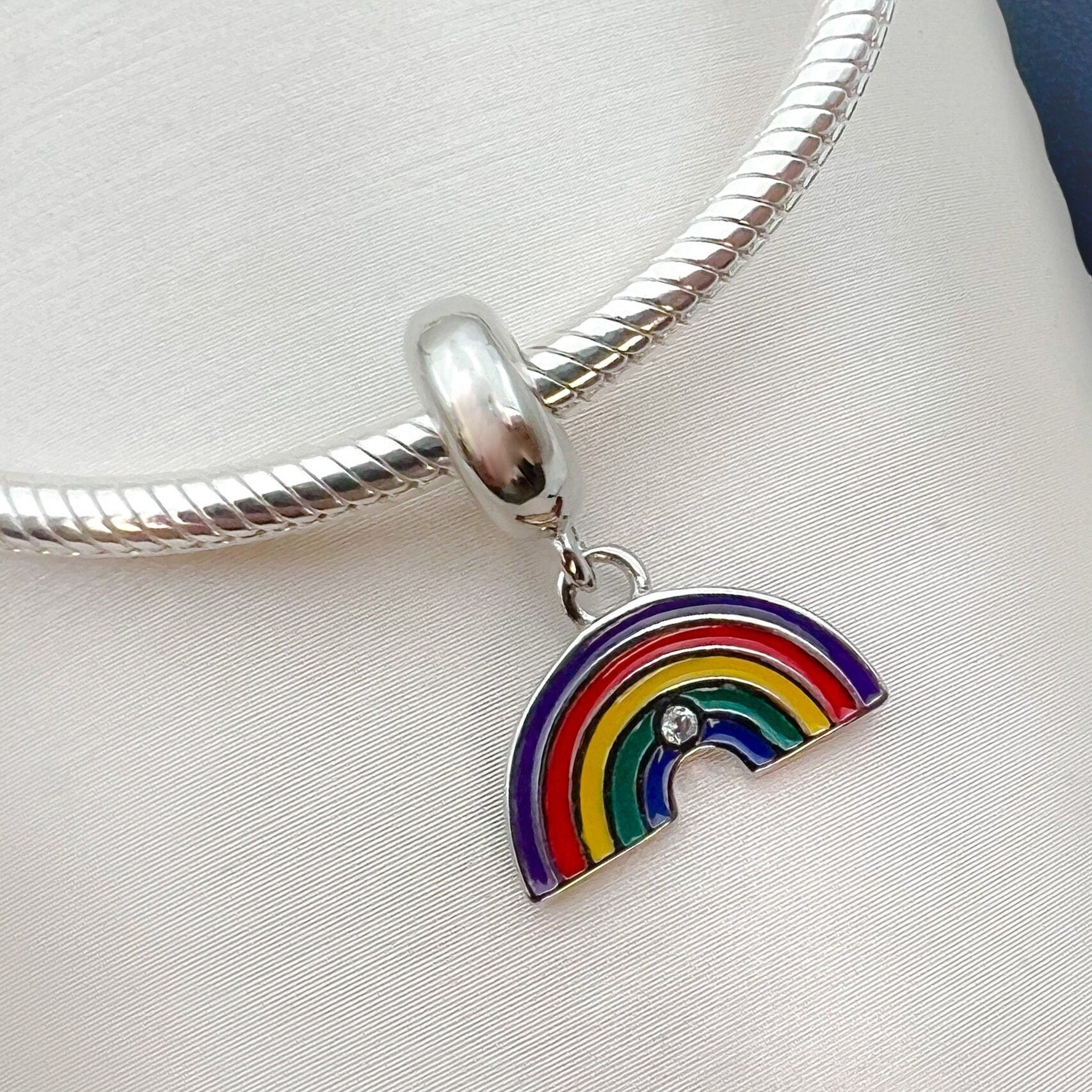Rainbow Charm in Sterling Silver 925 for Pandora Bracelets