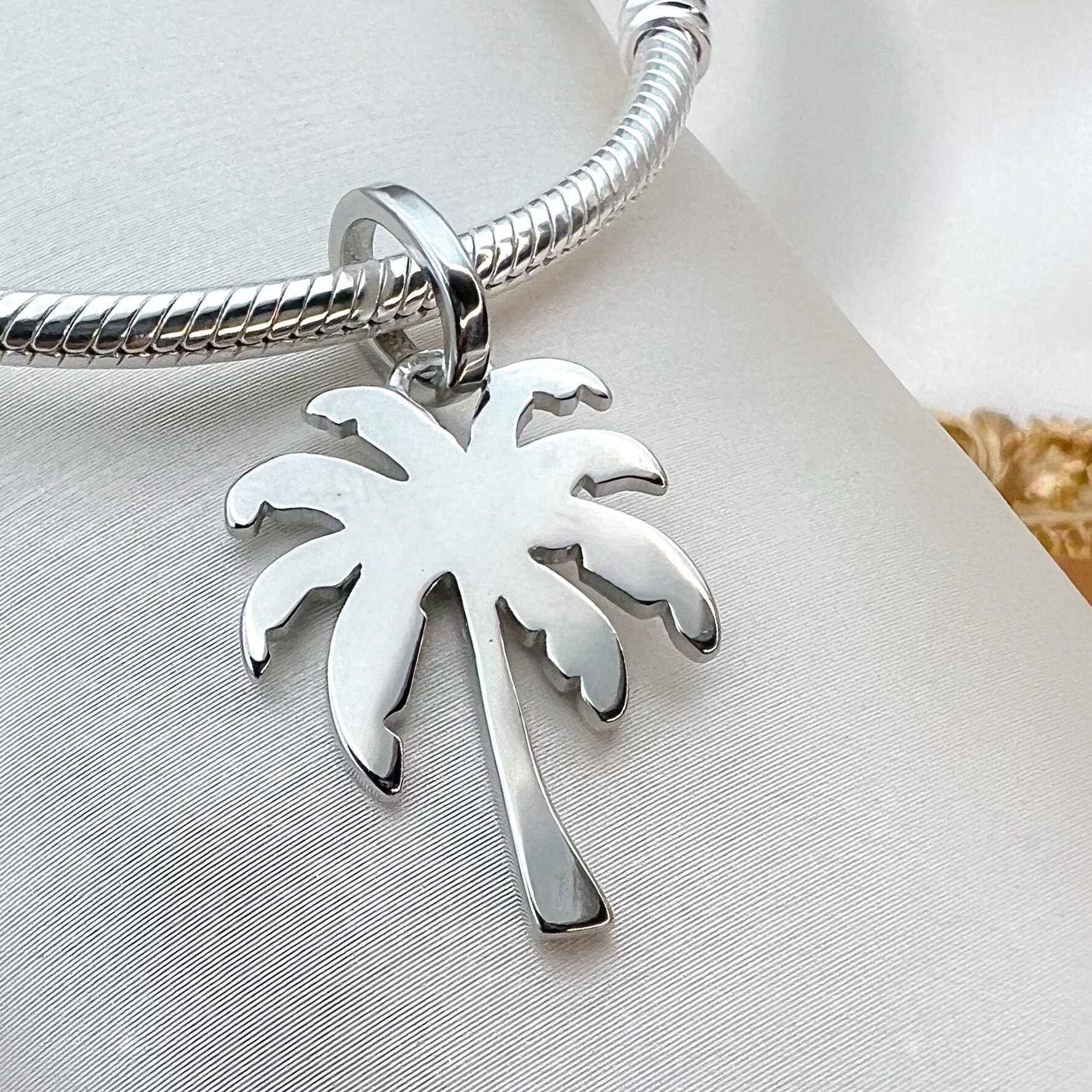 Sterling Silver Tropical Palm Tree Charm for Pandora Bracelets