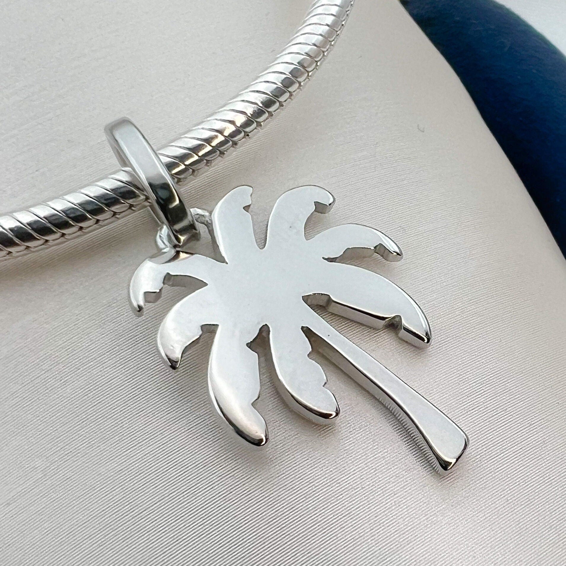 Sterling Silver Tropical Palm Tree Charm for Pandora Bracelets