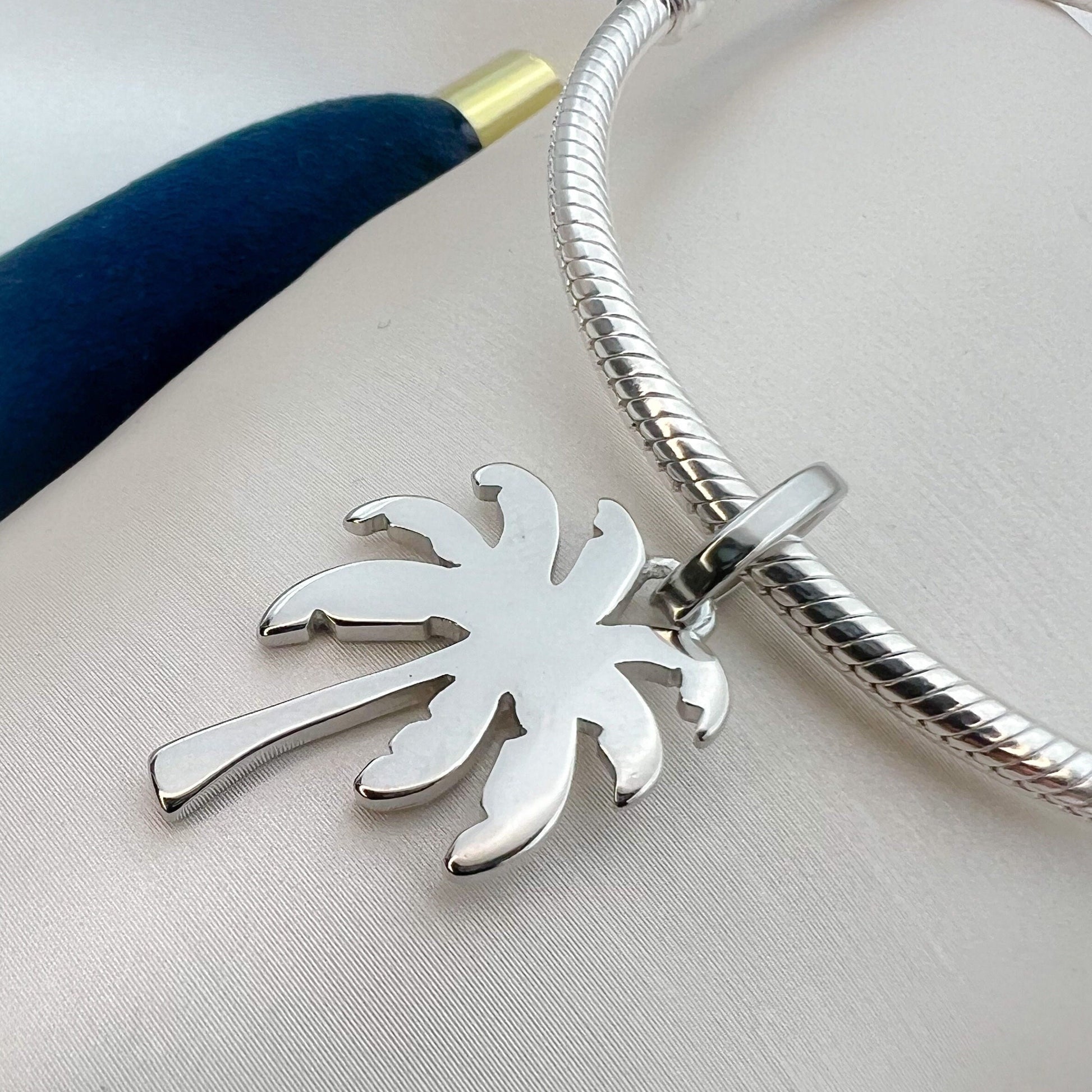Sterling Silver Tropical Palm Tree Charm for Pandora Bracelets