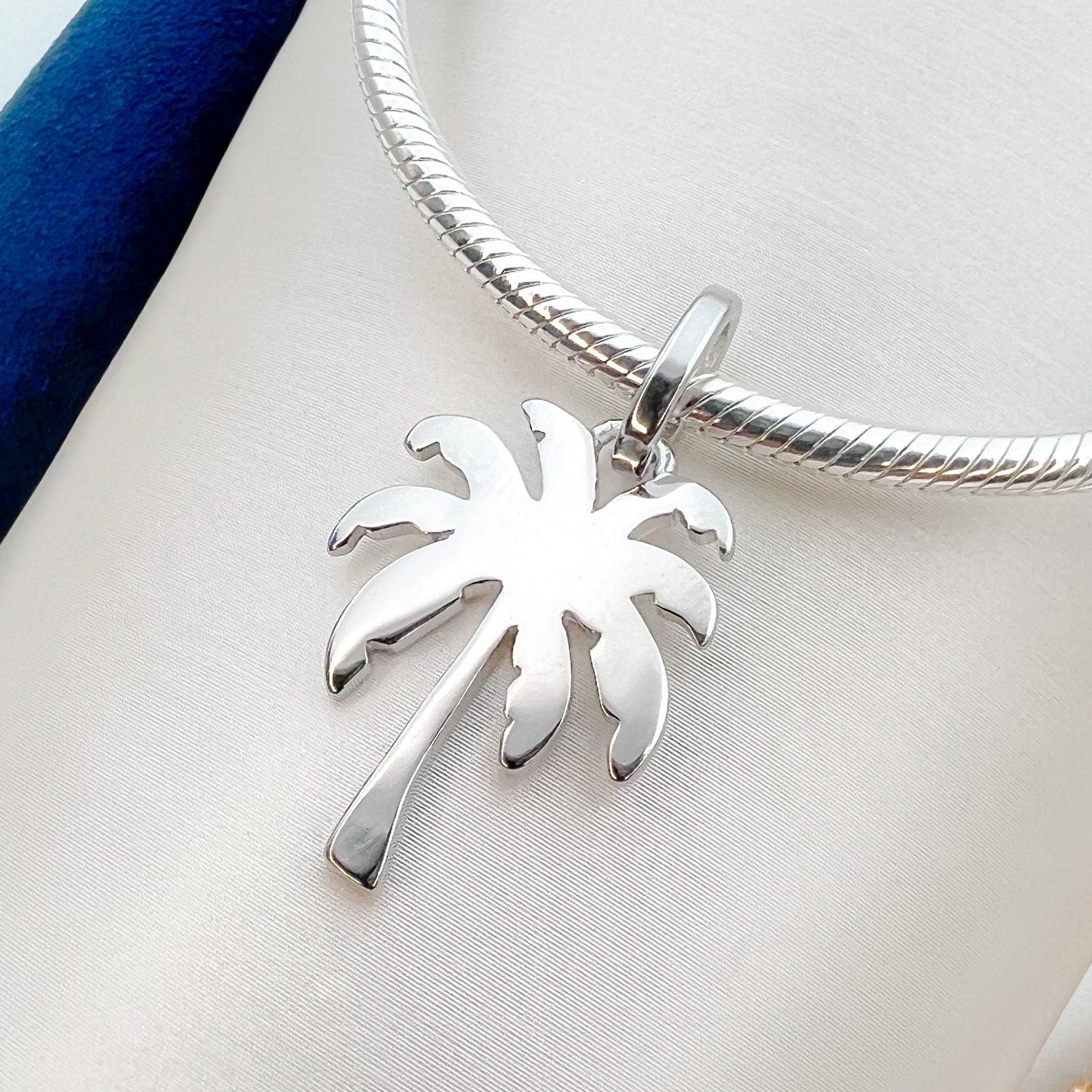 Sterling Silver Tropical Palm Tree Charm for Pandora Bracelets