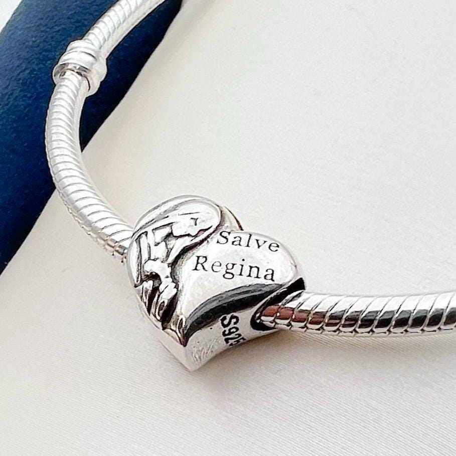 Faithful Salve Regina Charm in Sterling Silver for Pandora Bracelets