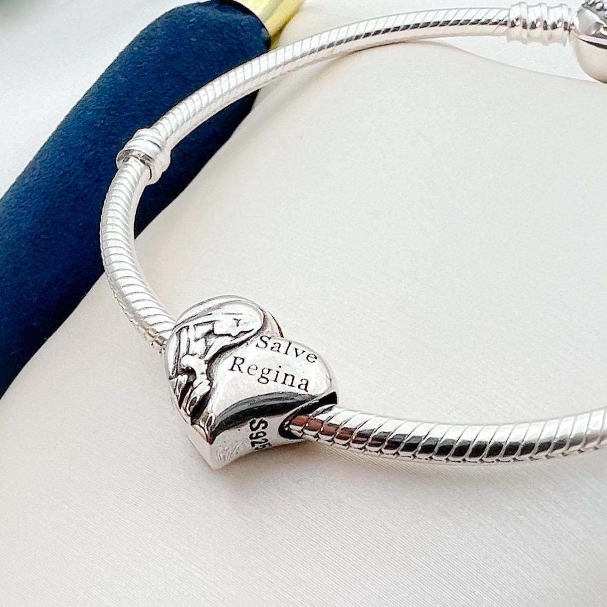 Faithful Salve Regina Charm in Sterling Silver for Pandora Bracelets