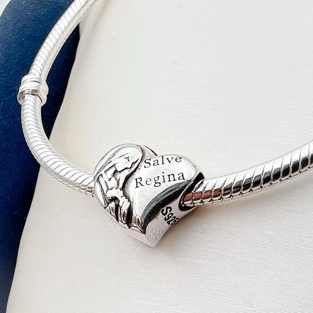 Faithful Salve Regina Charm in Sterling Silver for Pandora Bracelets