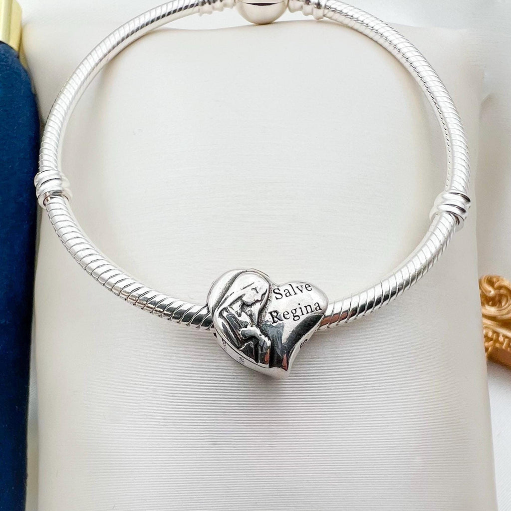 Faithful Salve Regina Charm in Sterling Silver for Pandora Bracelets