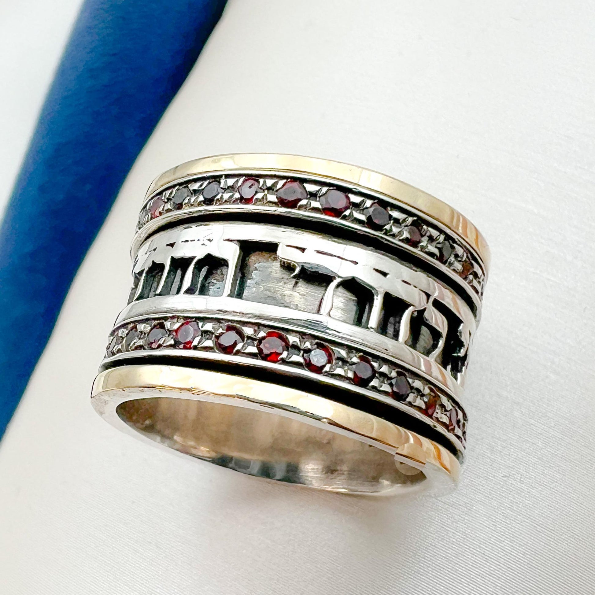 King Solomon I Am My Beloved’s Ring with Garnet Stones