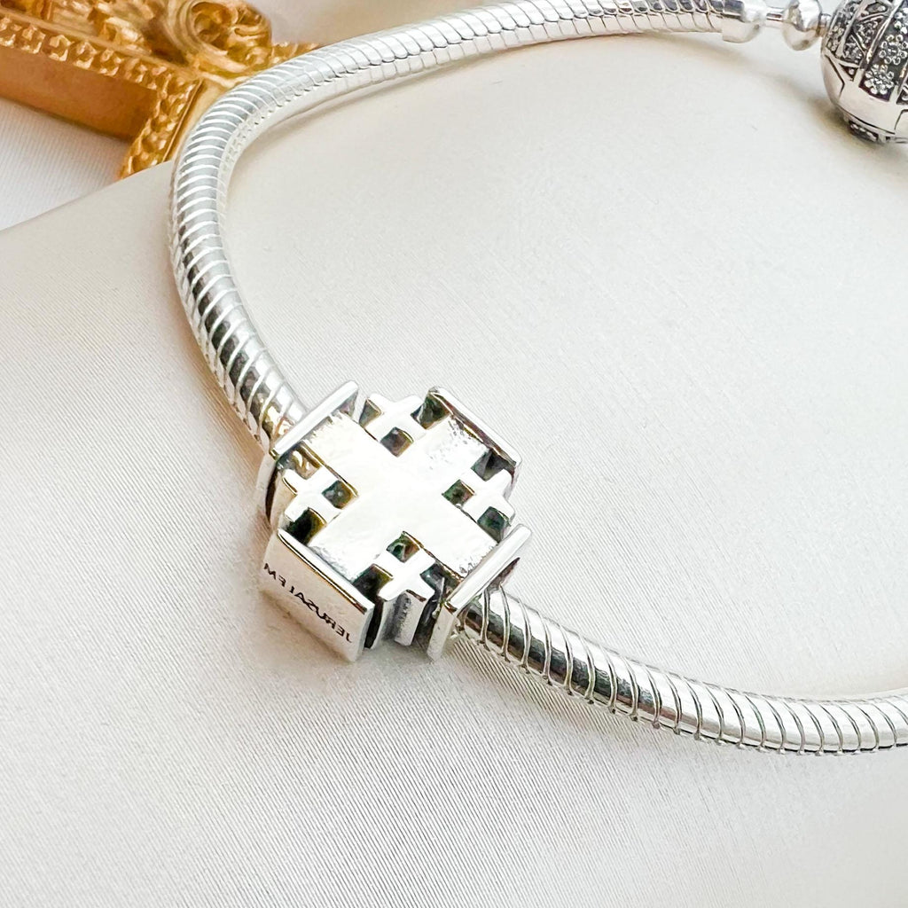 Jerusalem Cross Charm in Silver 925 - Perfect for Pandora Bracelets