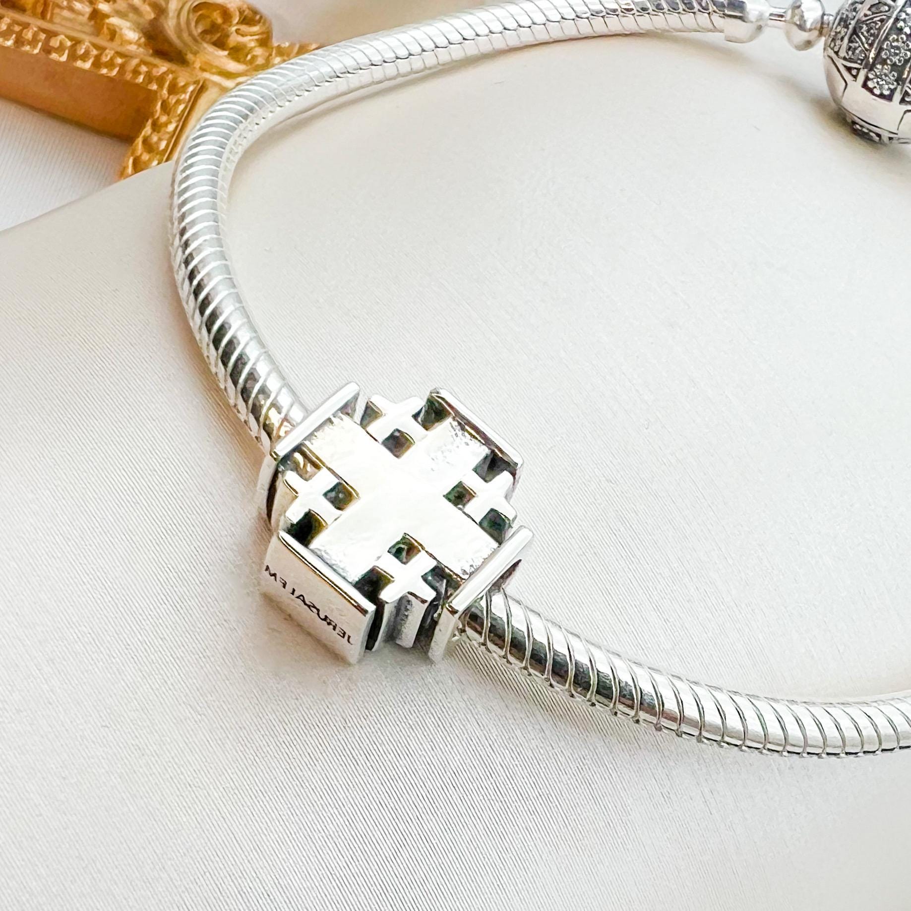 Jerusalem Cross Charm in Silver 925 - Perfect for Pandora Bracelets