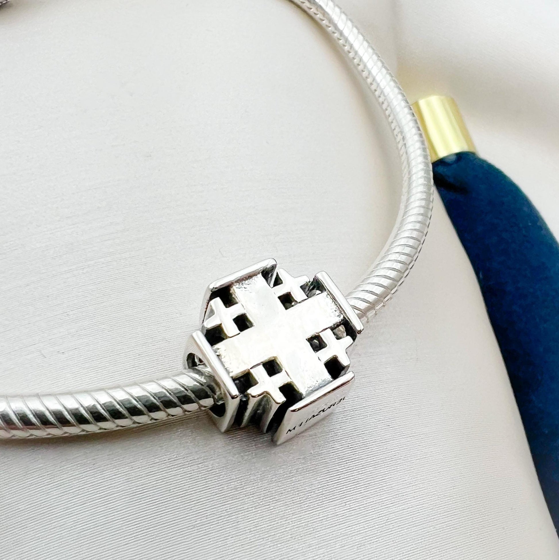 Jerusalem Cross Charm in Silver 925 - Perfect for Pandora Bracelets