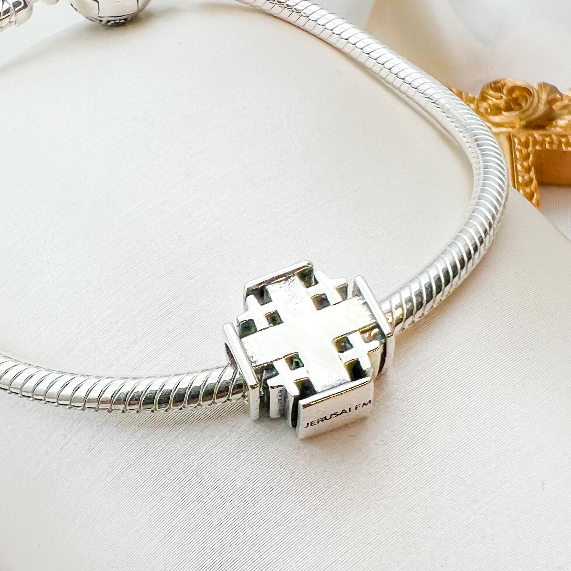 Jerusalem Cross Charm in Silver 925 - Perfect for Pandora Bracelets