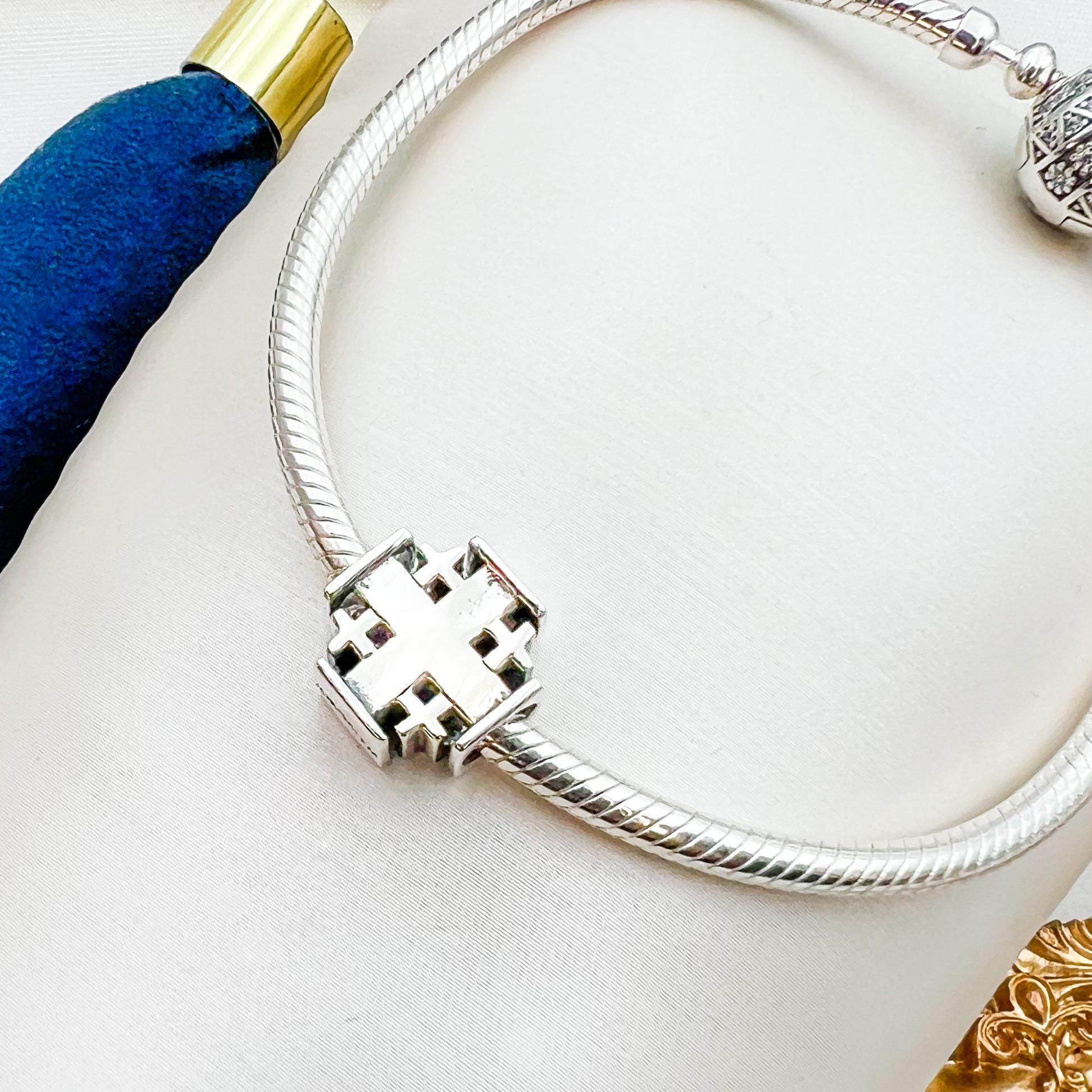Jerusalem Cross Charm in Silver 925 - Perfect for Pandora Bracelets