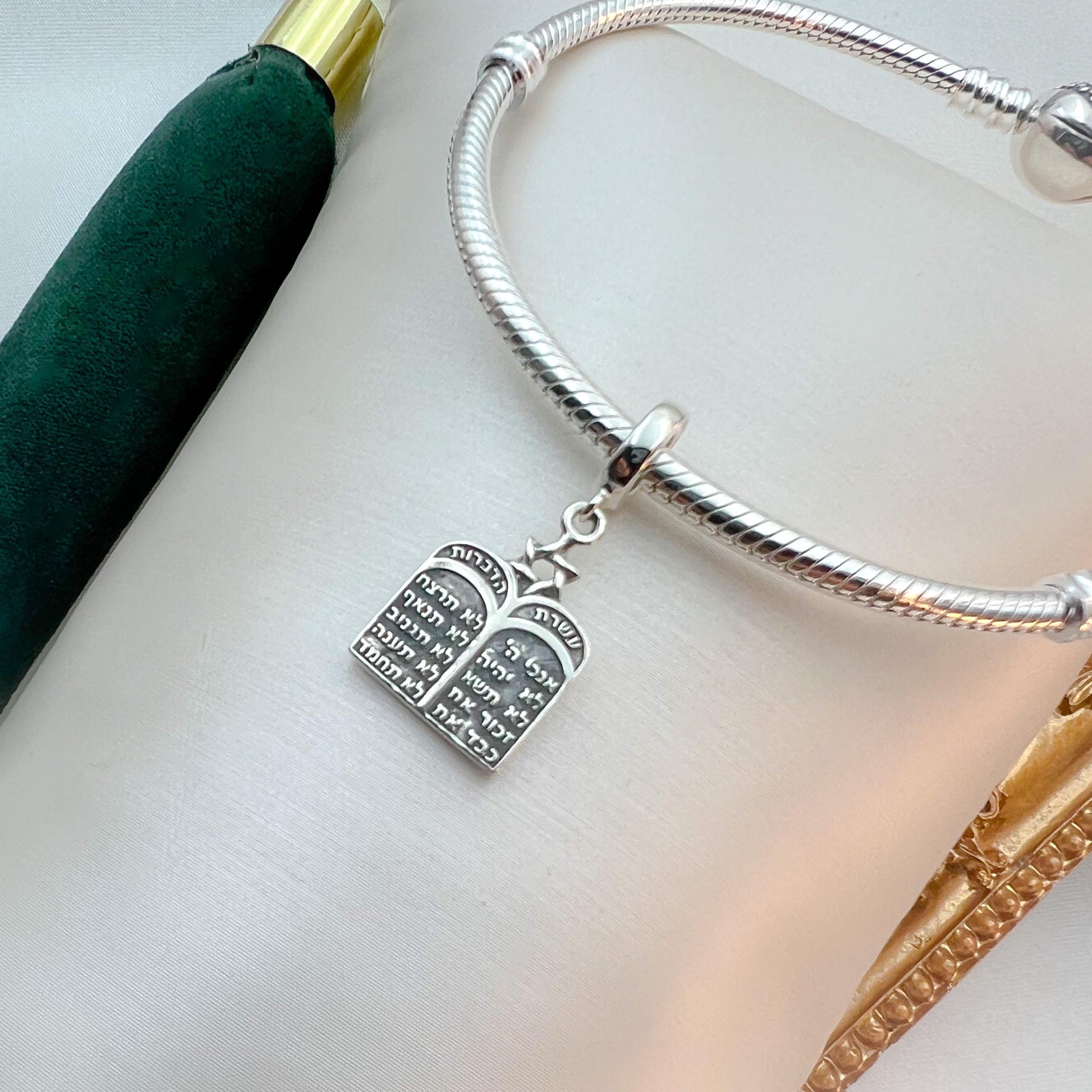 Ten Commandments Charm in Sterling Silver 925 – Perfect for Pandora Bracelets
