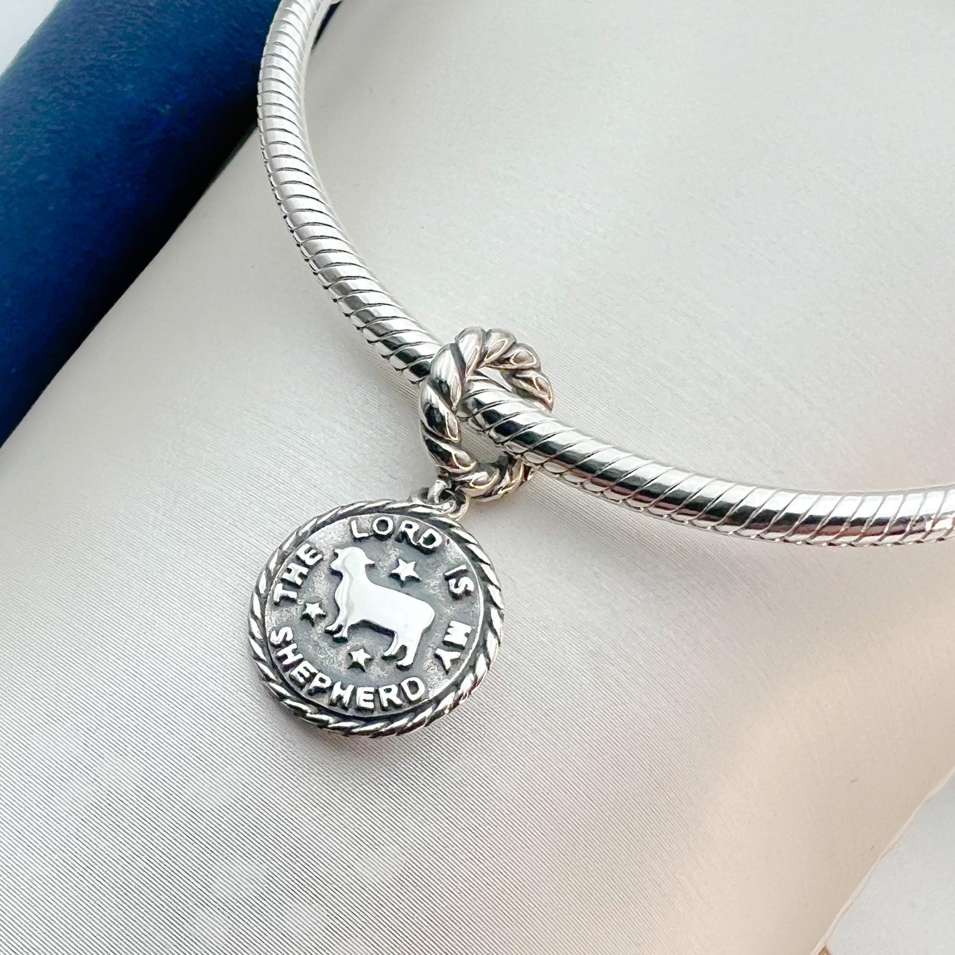 "The Lord is My Shepherd" Silver 925 Charm - Perfect for Pandora Bracelets
