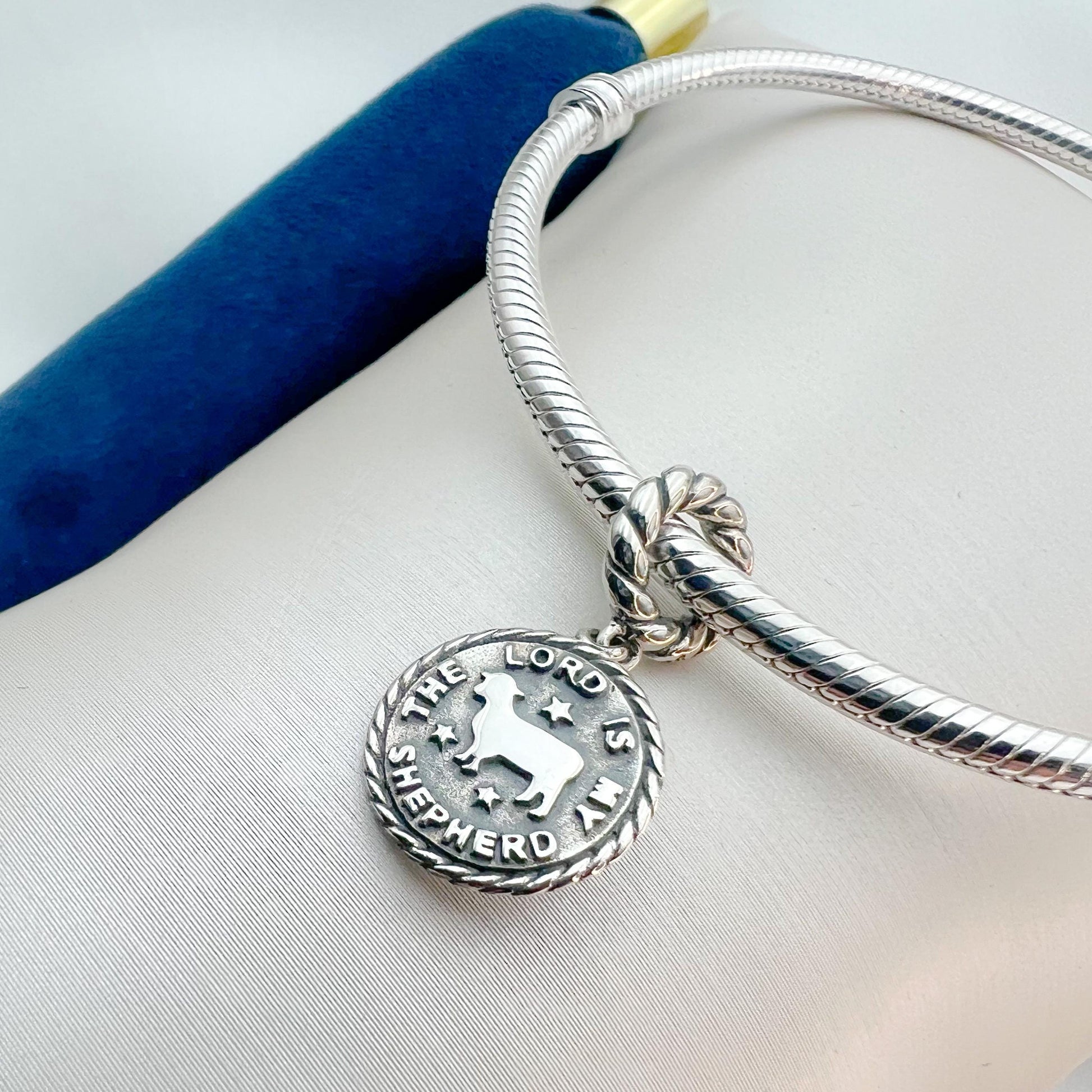"The Lord is My Shepherd" Silver 925 Charm - Perfect for Pandora Bracelets