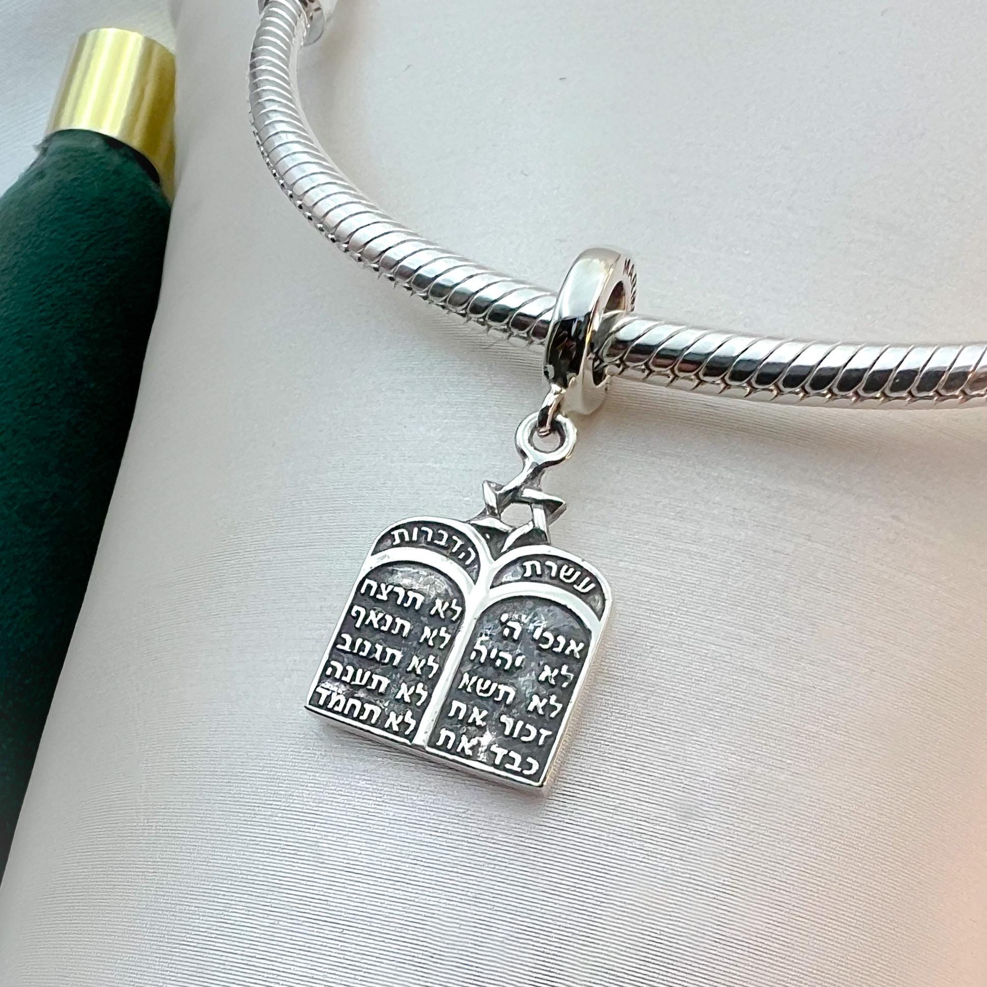 Ten Commandments Charm in Sterling Silver 925 – Perfect for Pandora Bracelets